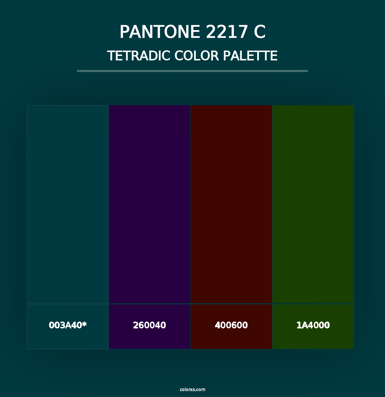 PANTONE 2217 C - Tetradic Color Palette