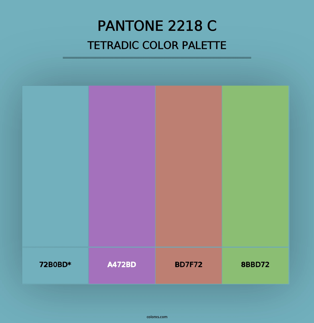 PANTONE 2218 C - Tetradic Color Palette