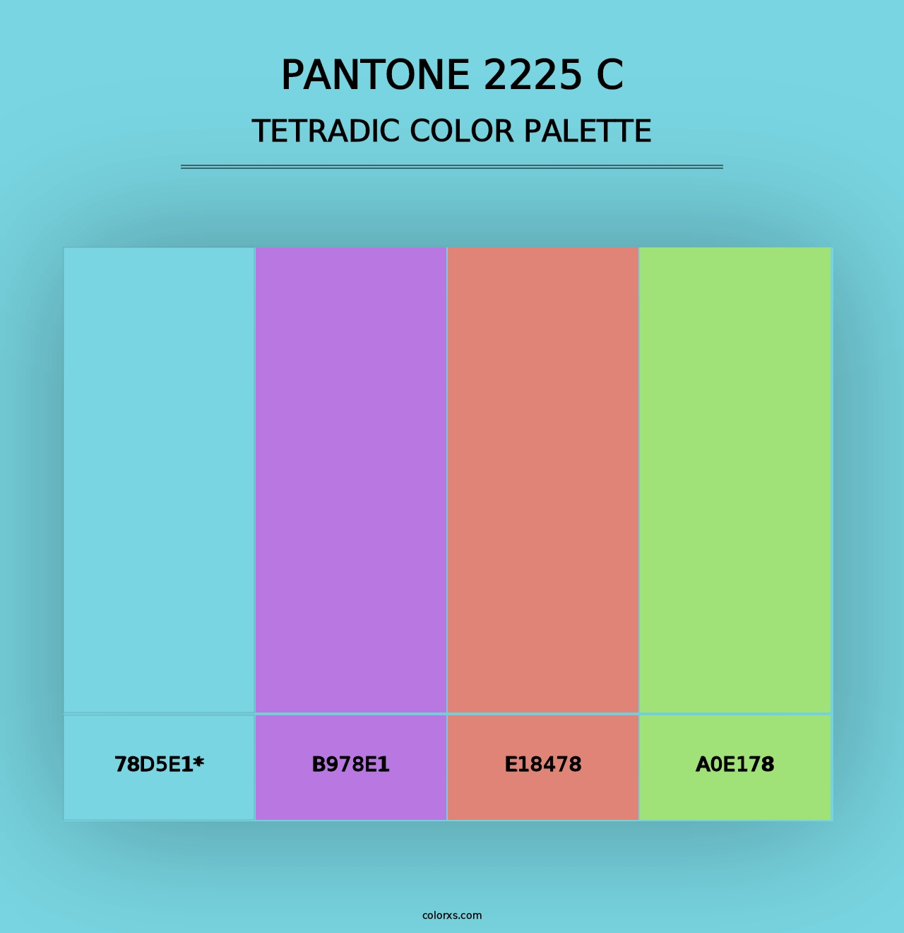 PANTONE 2225 C - Tetradic Color Palette