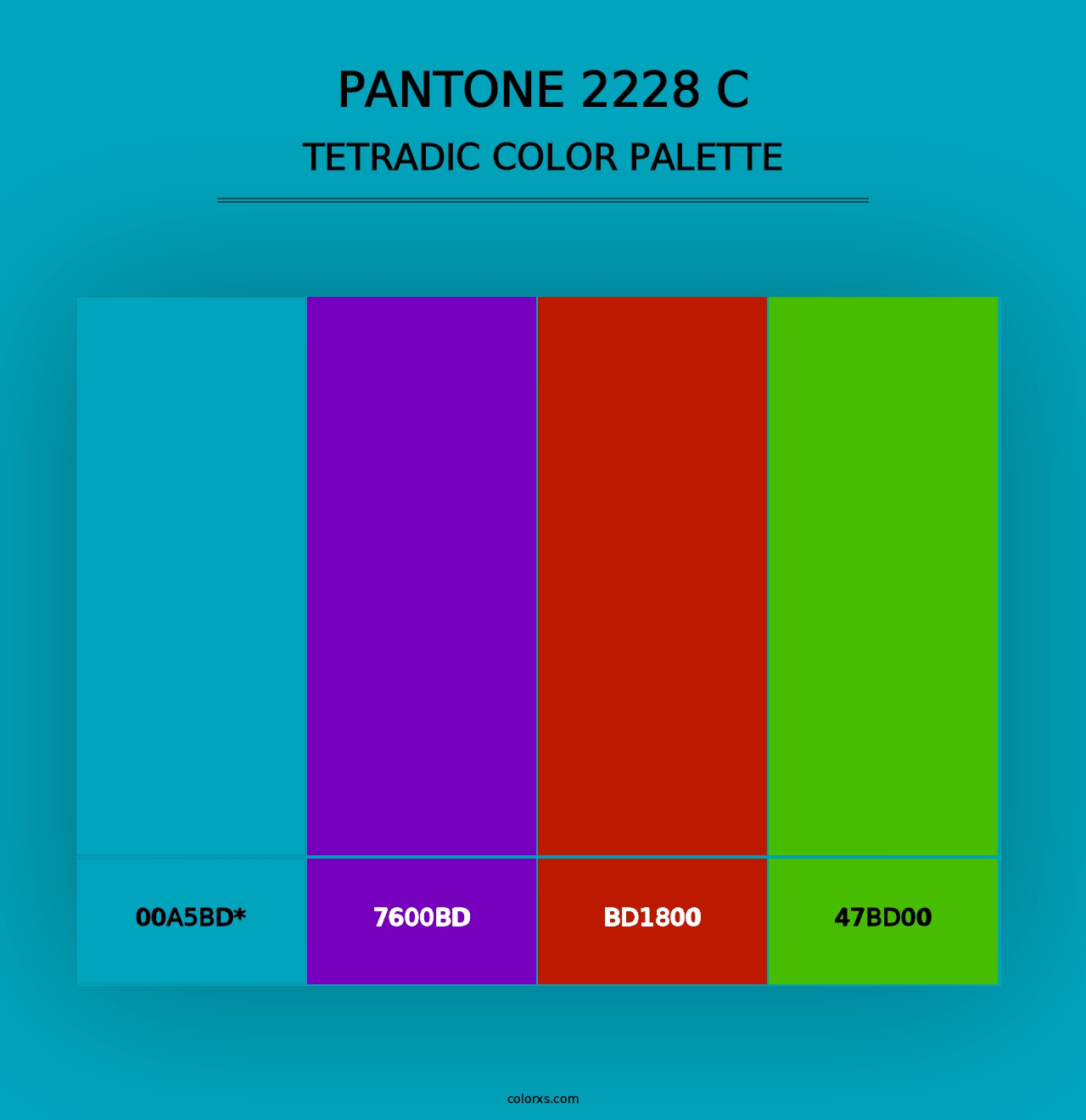 PANTONE 2228 C - Tetradic Color Palette