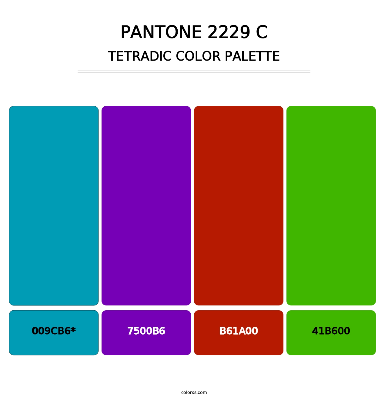 PANTONE 2229 C - Tetradic Color Palette