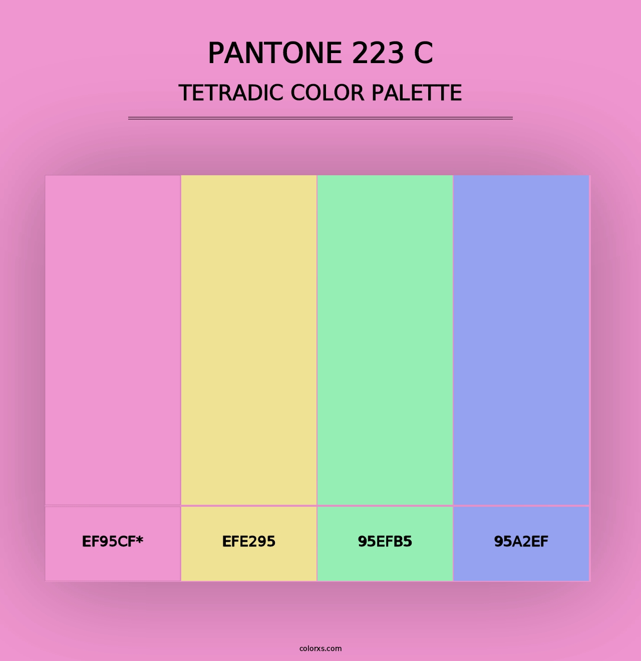 PANTONE 223 C - Tetradic Color Palette