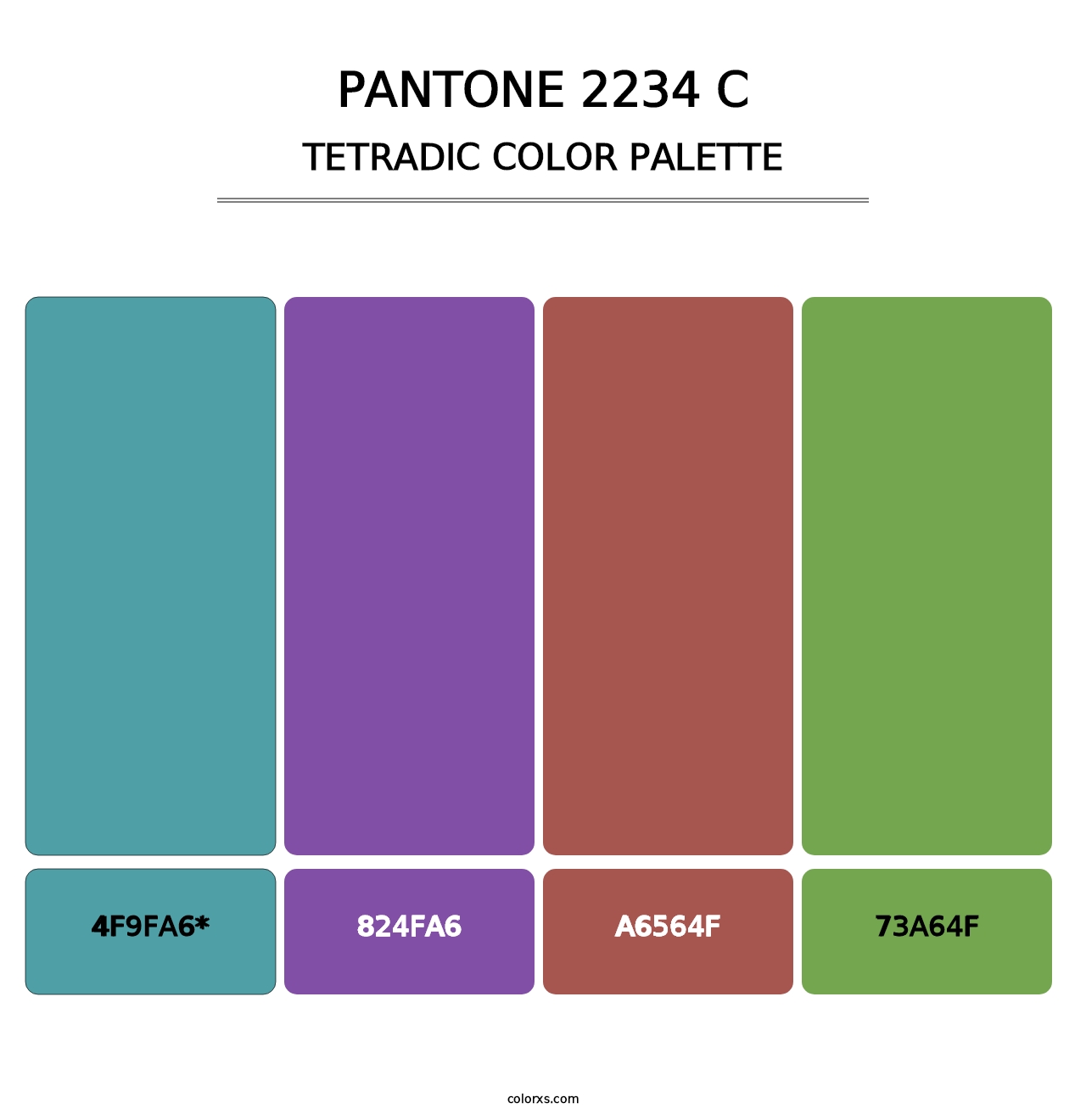 PANTONE 2234 C - Tetradic Color Palette