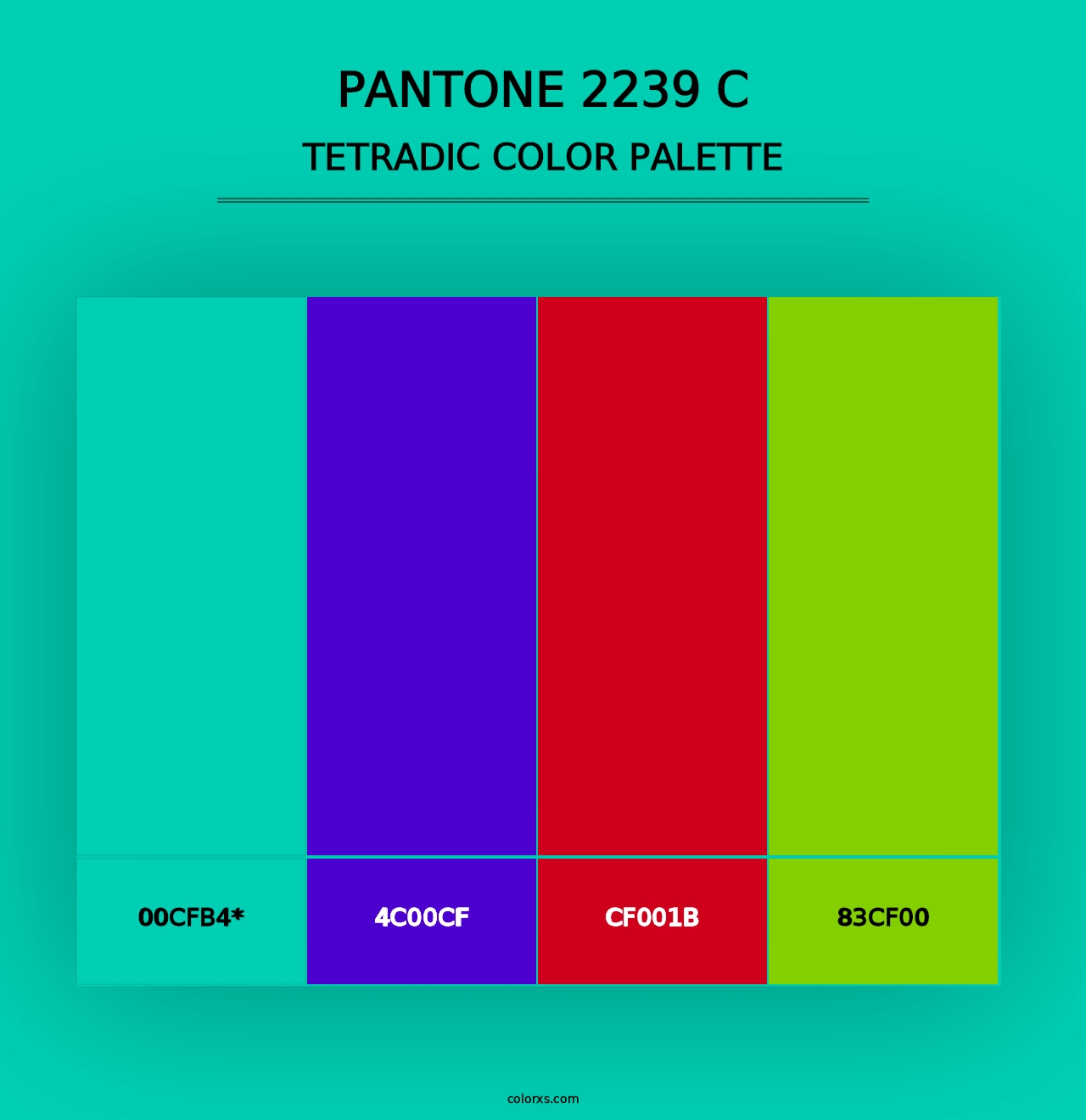 PANTONE 2239 C - Tetradic Color Palette