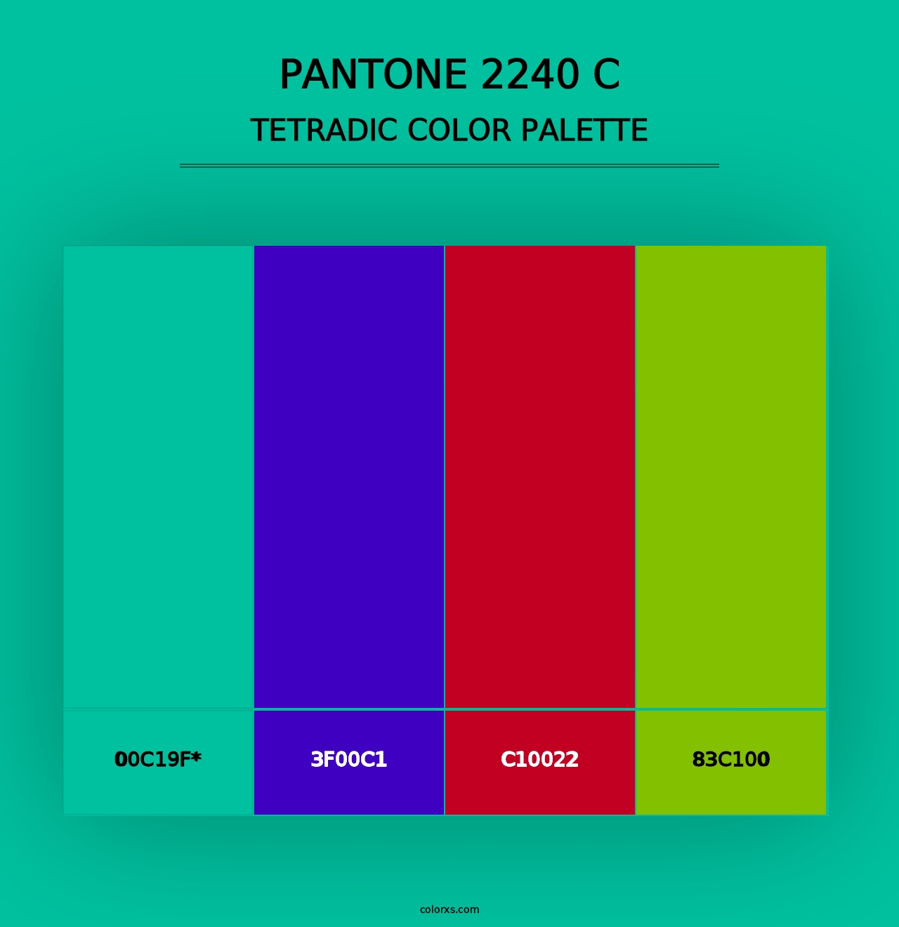 PANTONE 2240 C - Tetradic Color Palette