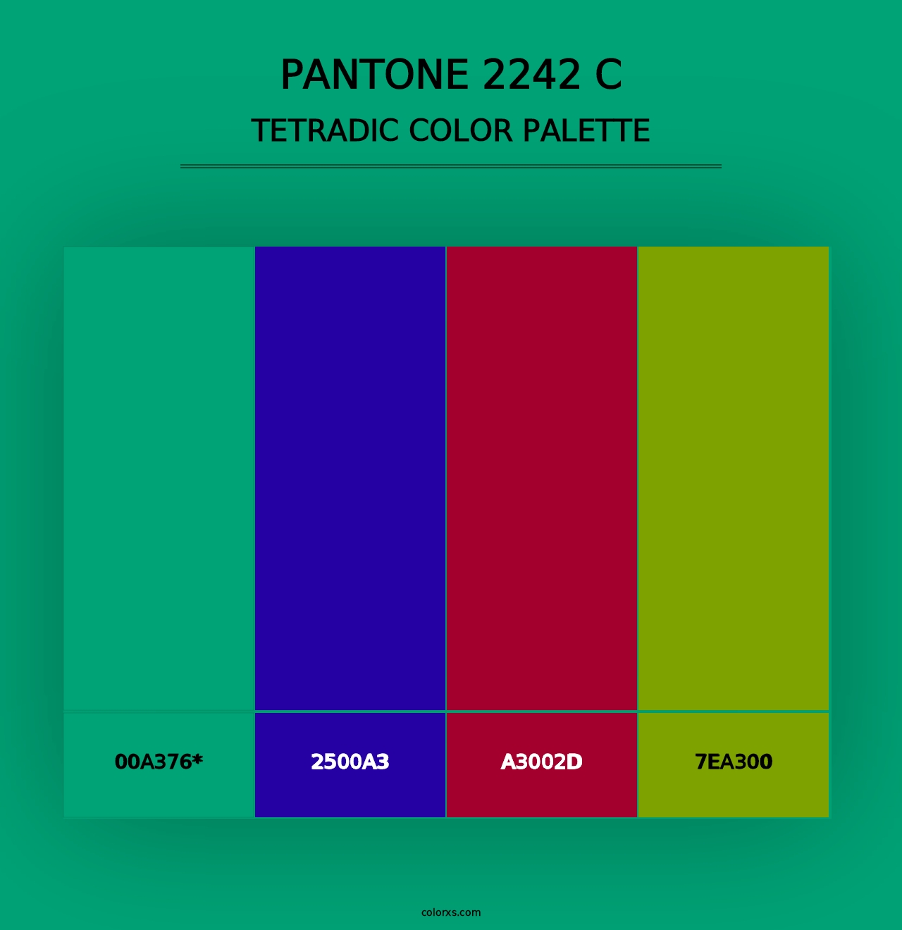 PANTONE 2242 C - Tetradic Color Palette