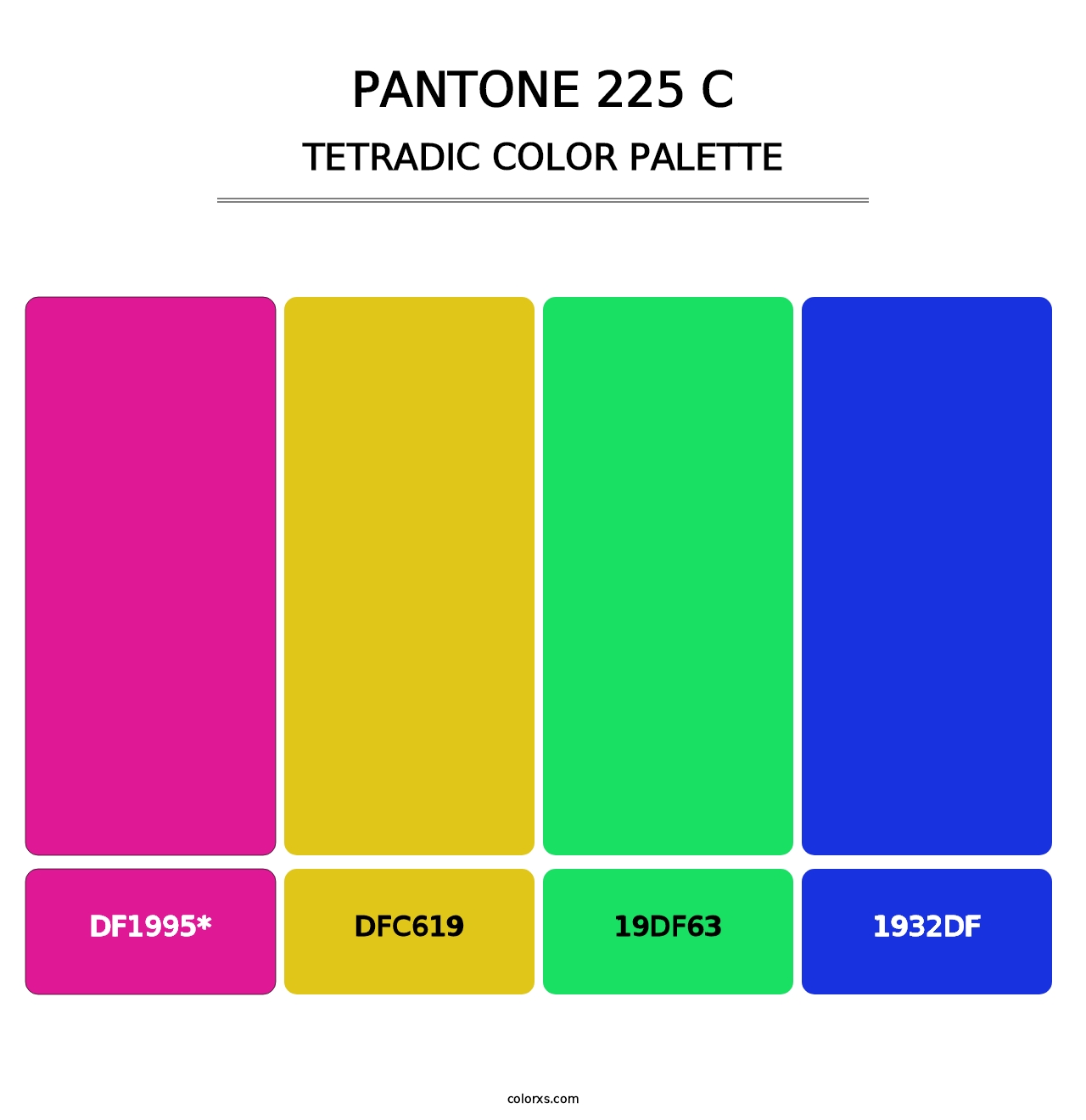 PANTONE 225 C - Tetradic Color Palette