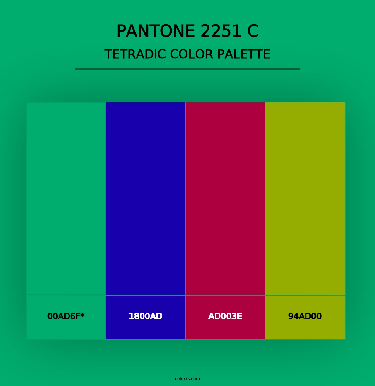 PANTONE 2251 C - Tetradic Color Palette