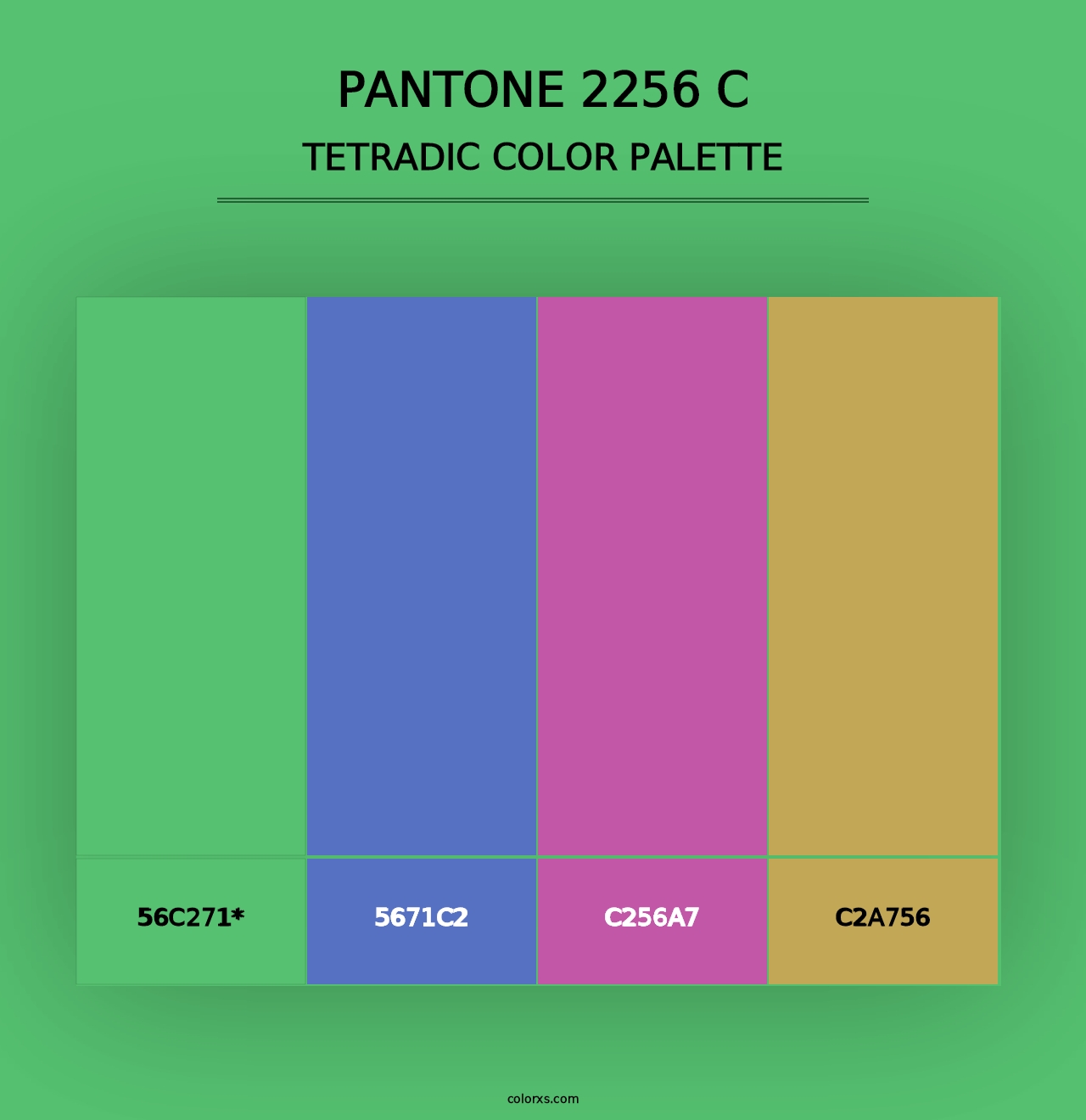 PANTONE 2256 C - Tetradic Color Palette