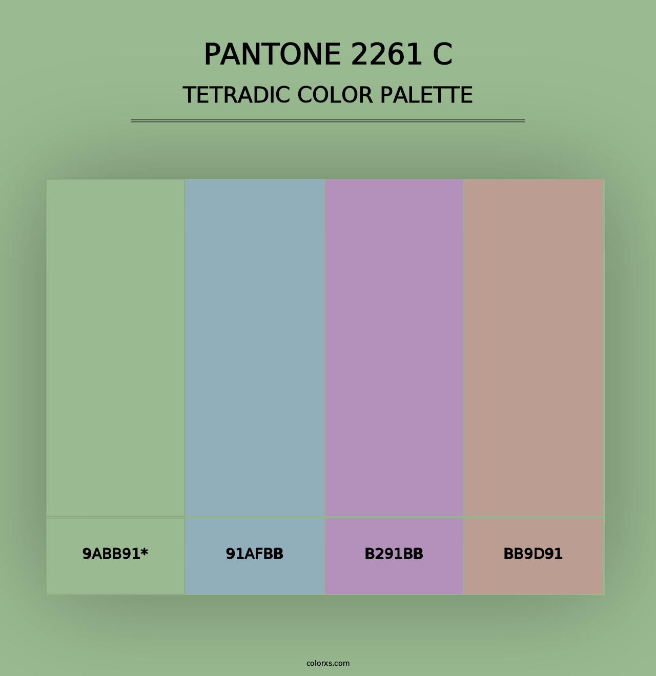 PANTONE 2261 C - Tetradic Color Palette