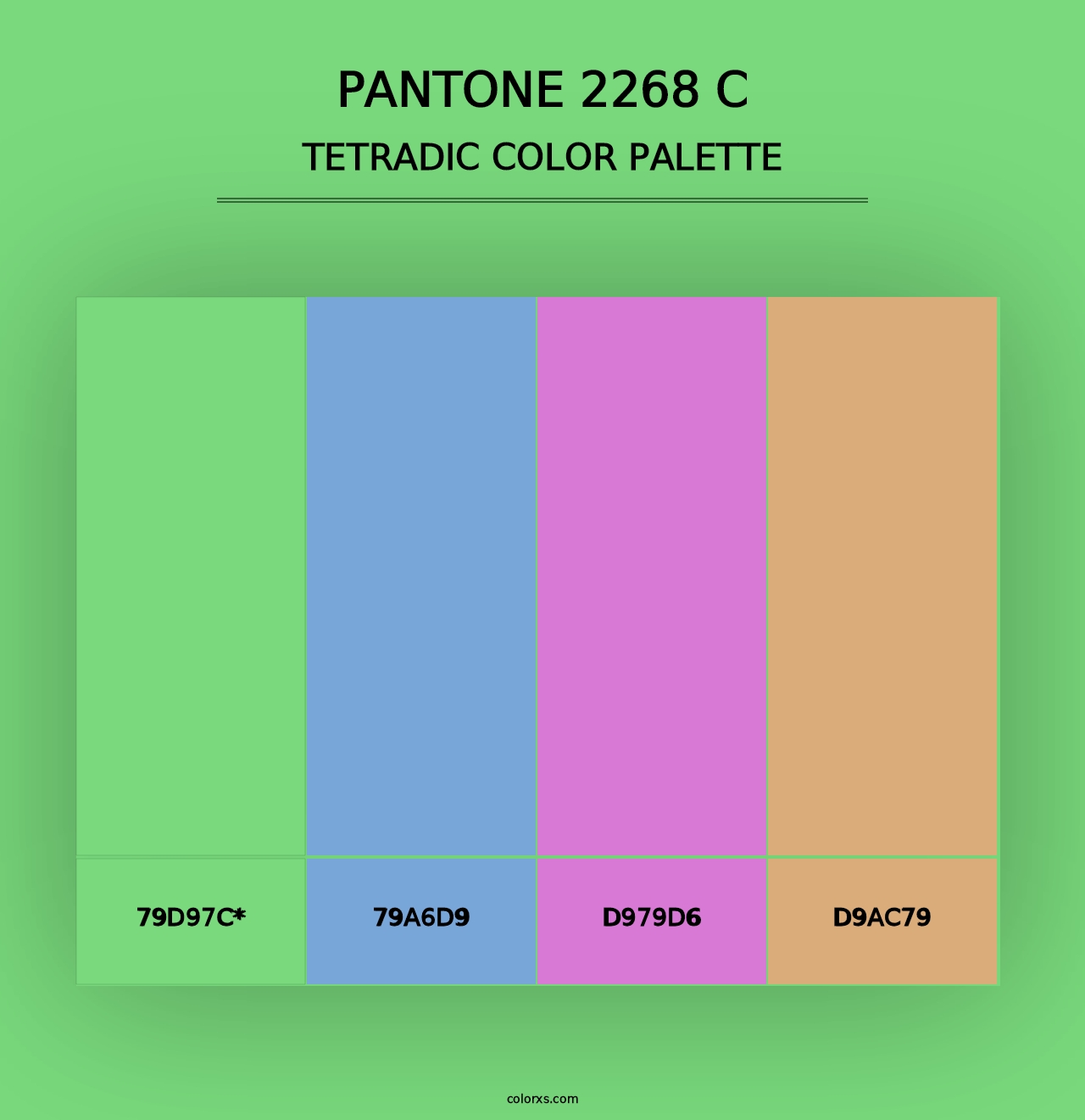 PANTONE 2268 C - Tetradic Color Palette