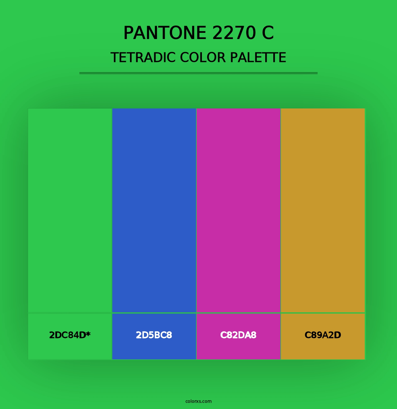 PANTONE 2270 C - Tetradic Color Palette