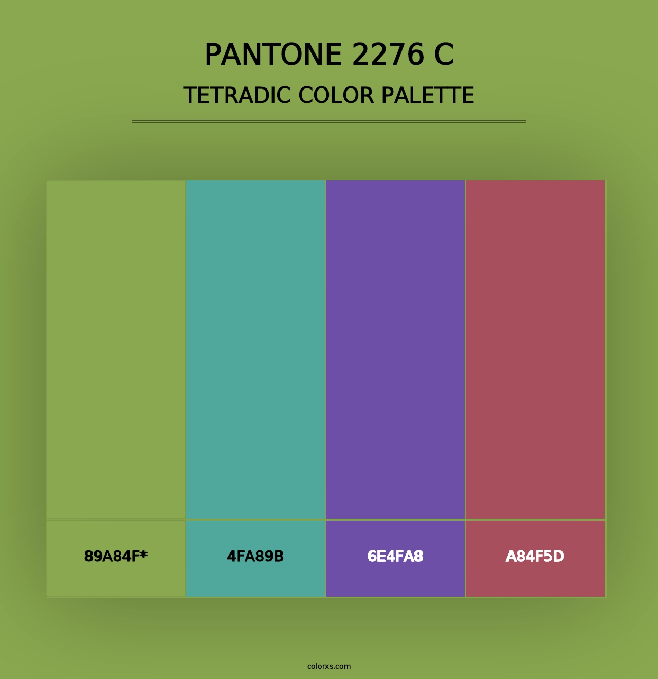 PANTONE 2276 C - Tetradic Color Palette