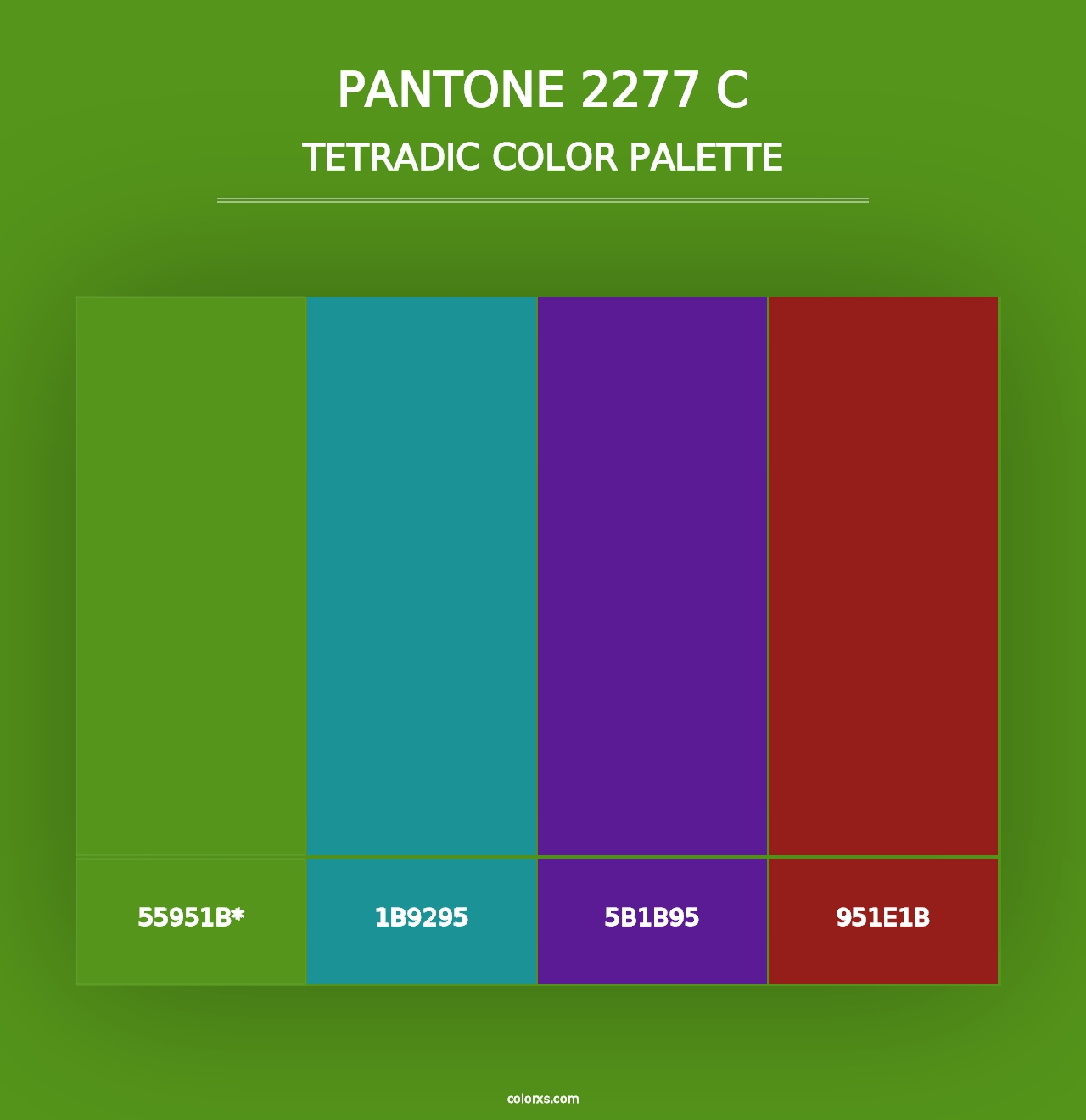 PANTONE 2277 C - Tetradic Color Palette