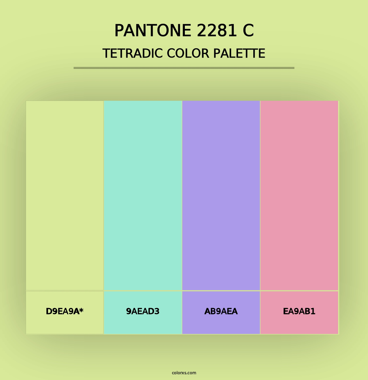 PANTONE 2281 C - Tetradic Color Palette