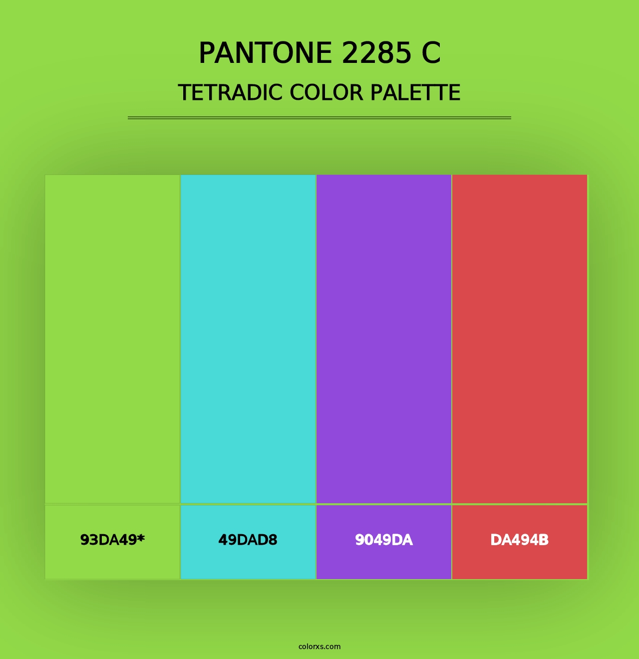 PANTONE 2285 C - Tetradic Color Palette