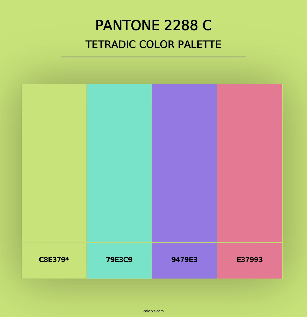 PANTONE 2288 C - Tetradic Color Palette