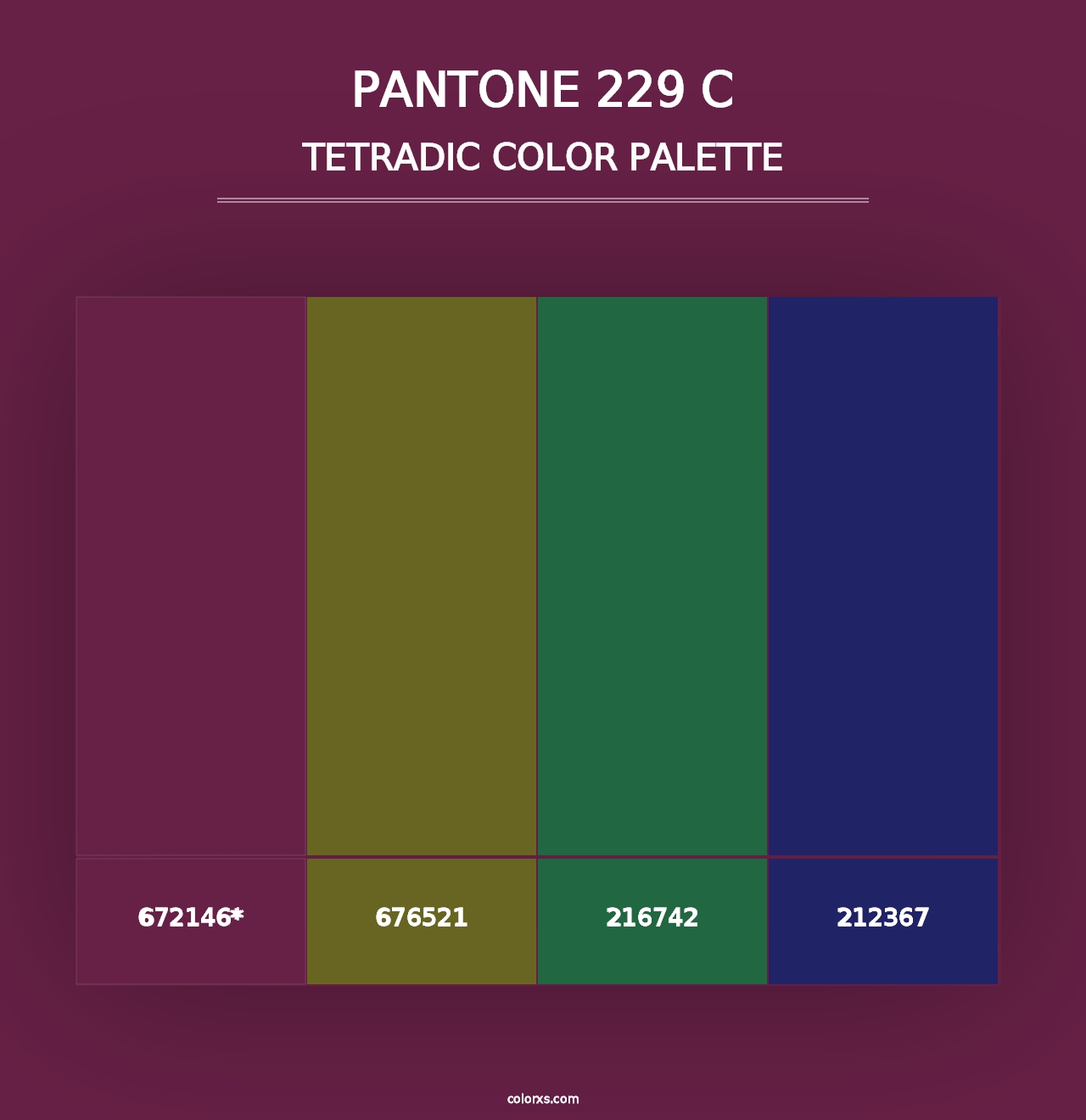 PANTONE 229 C - Tetradic Color Palette