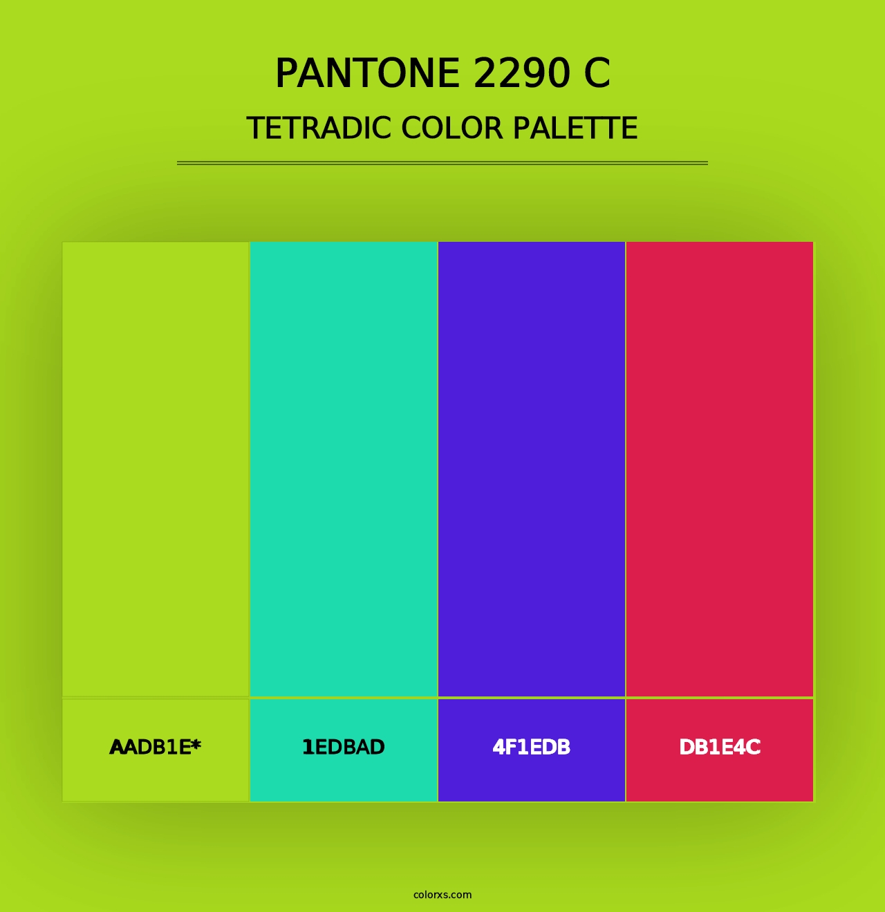 PANTONE 2290 C - Tetradic Color Palette