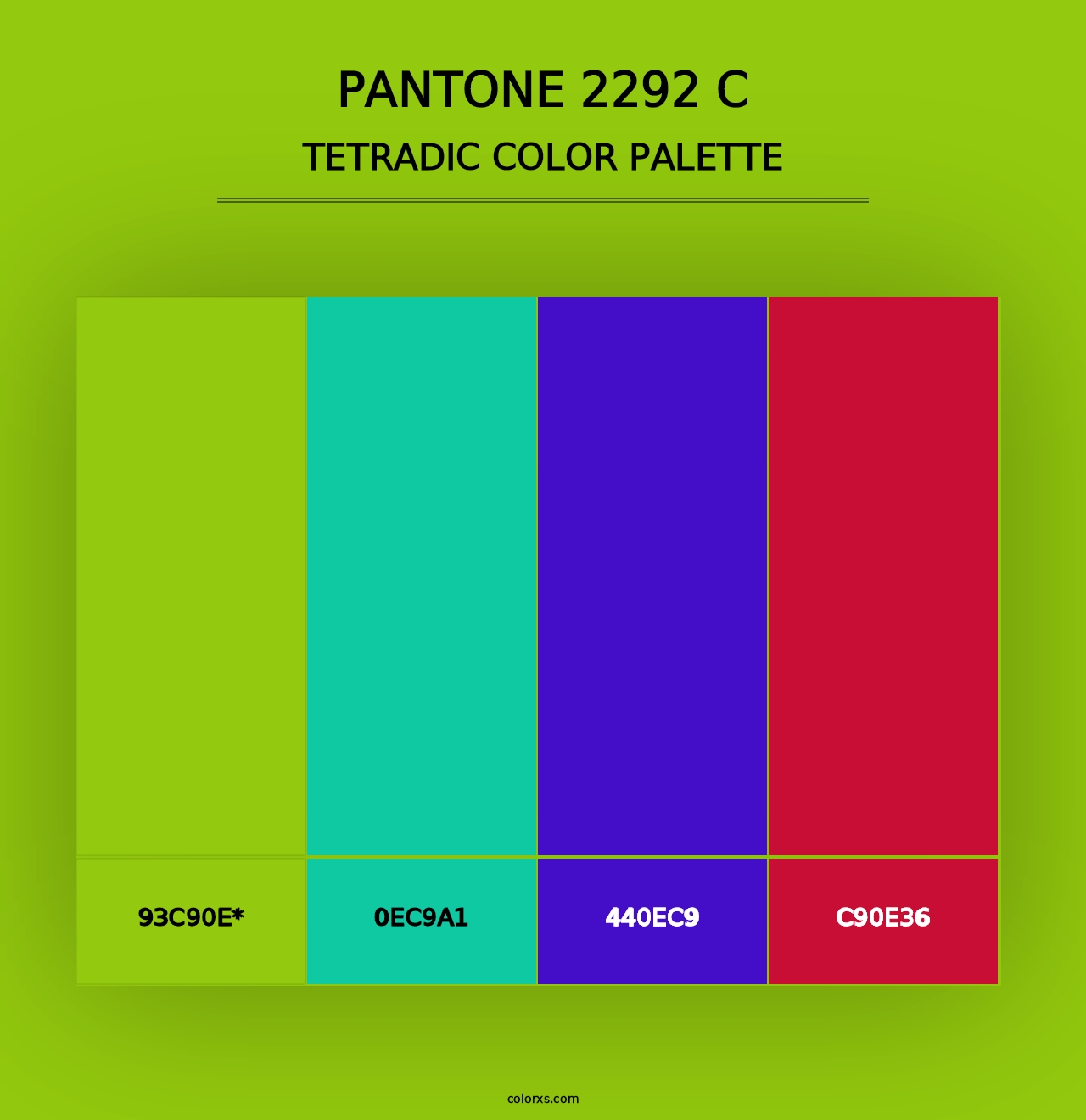 PANTONE 2292 C - Tetradic Color Palette