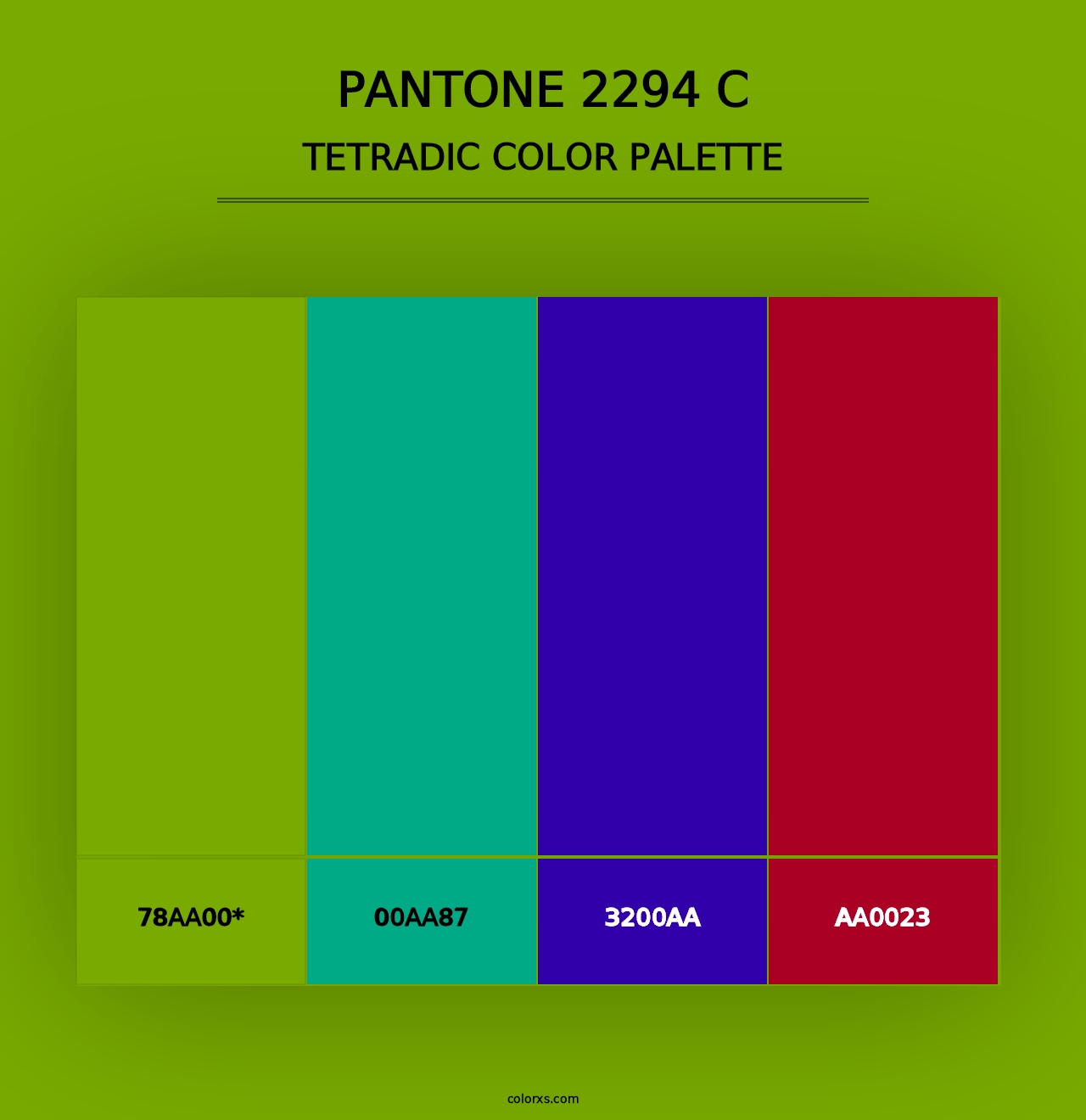 PANTONE 2294 C - Tetradic Color Palette