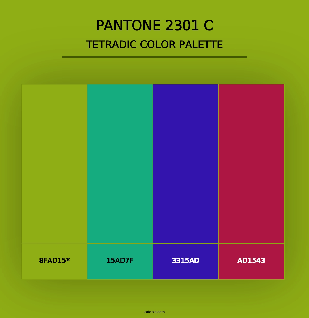 PANTONE 2301 C - Tetradic Color Palette