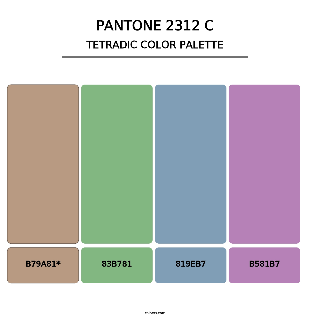 PANTONE 2312 C - Tetradic Color Palette