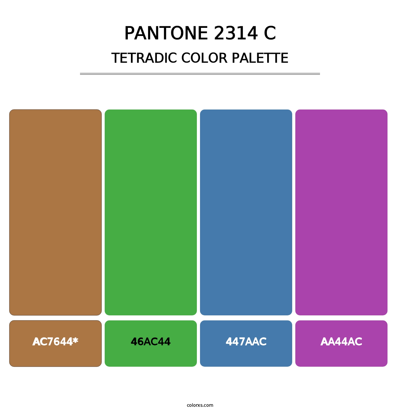 PANTONE 2314 C - Tetradic Color Palette