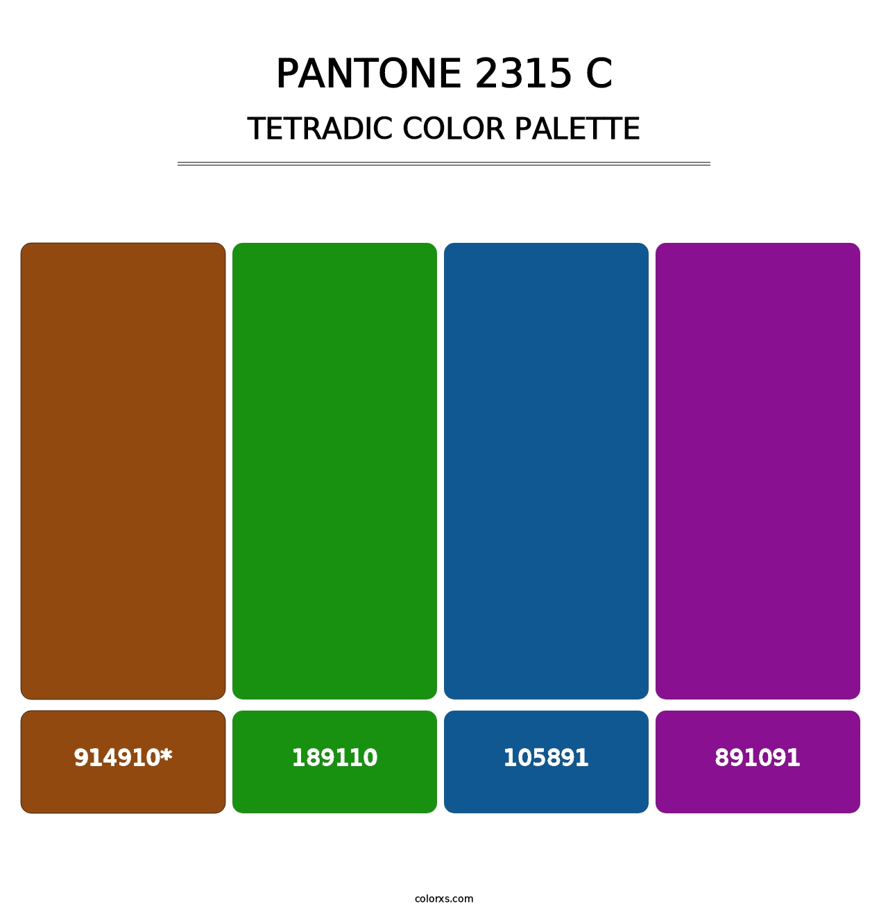 PANTONE 2315 C - Tetradic Color Palette