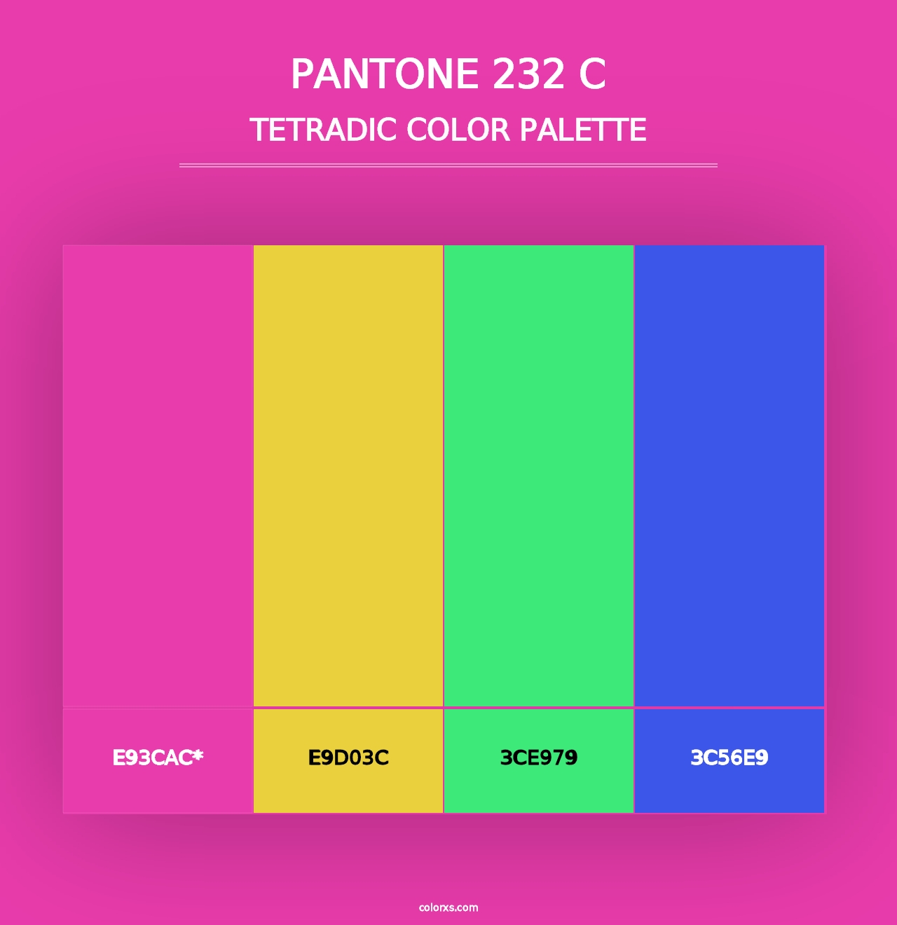 PANTONE 232 C - Tetradic Color Palette