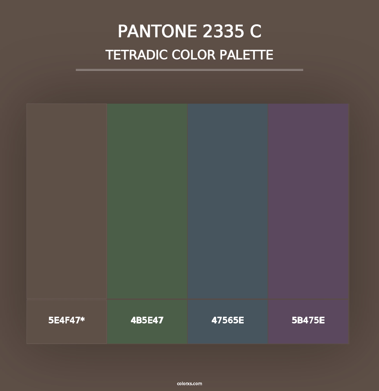 PANTONE 2335 C - Tetradic Color Palette