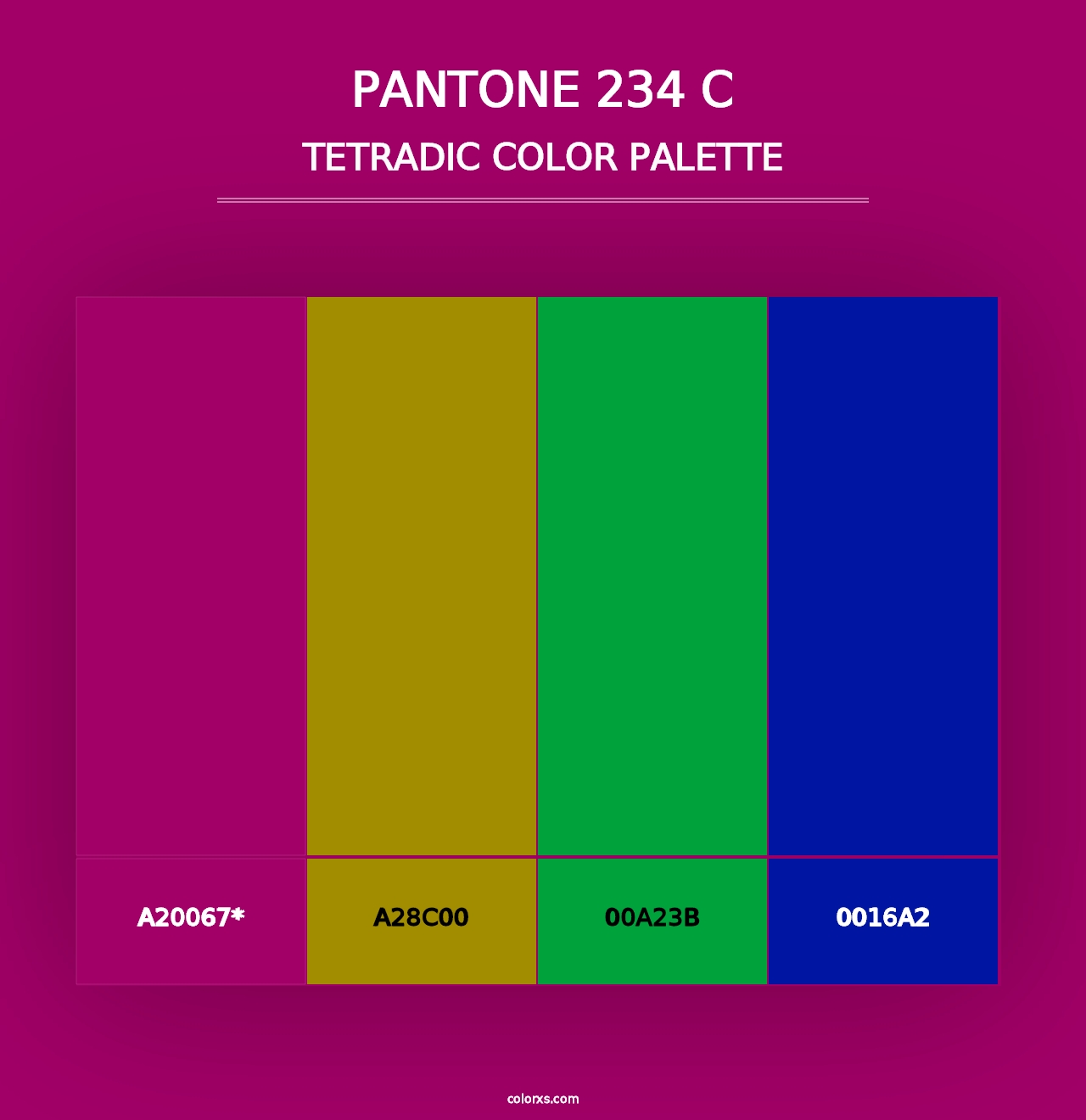 PANTONE 234 C - Tetradic Color Palette