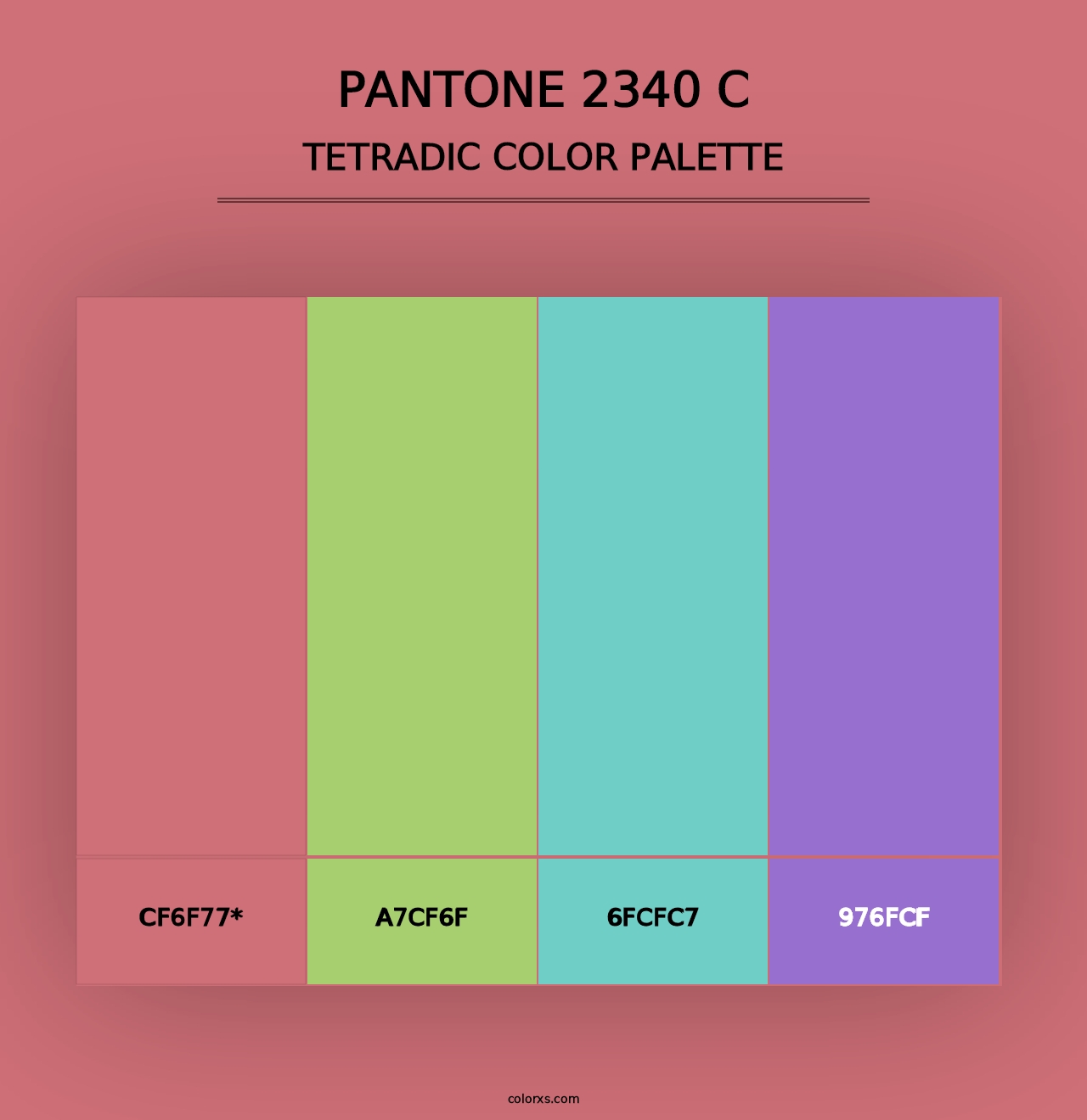 PANTONE 2340 C - Tetradic Color Palette