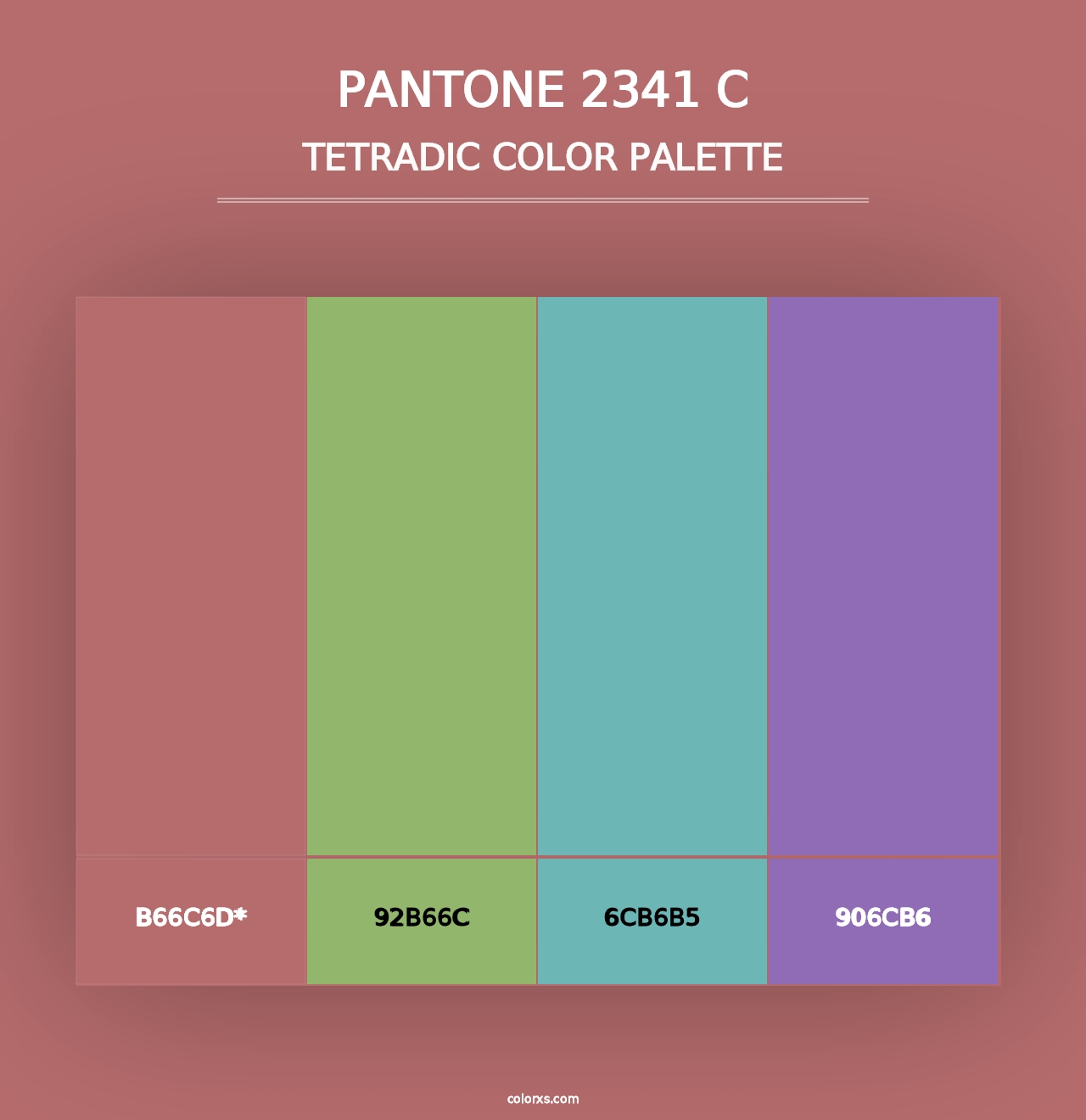 PANTONE 2341 C - Tetradic Color Palette