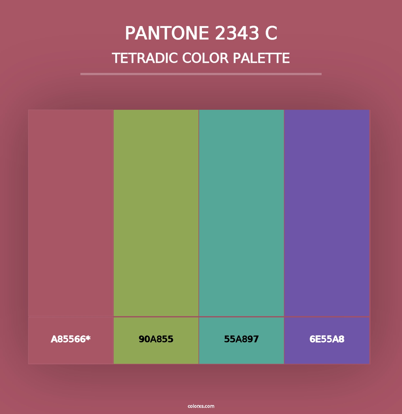 PANTONE 2343 C - Tetradic Color Palette