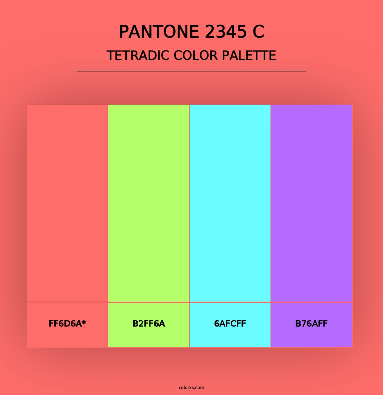 PANTONE 2345 C - Tetradic Color Palette