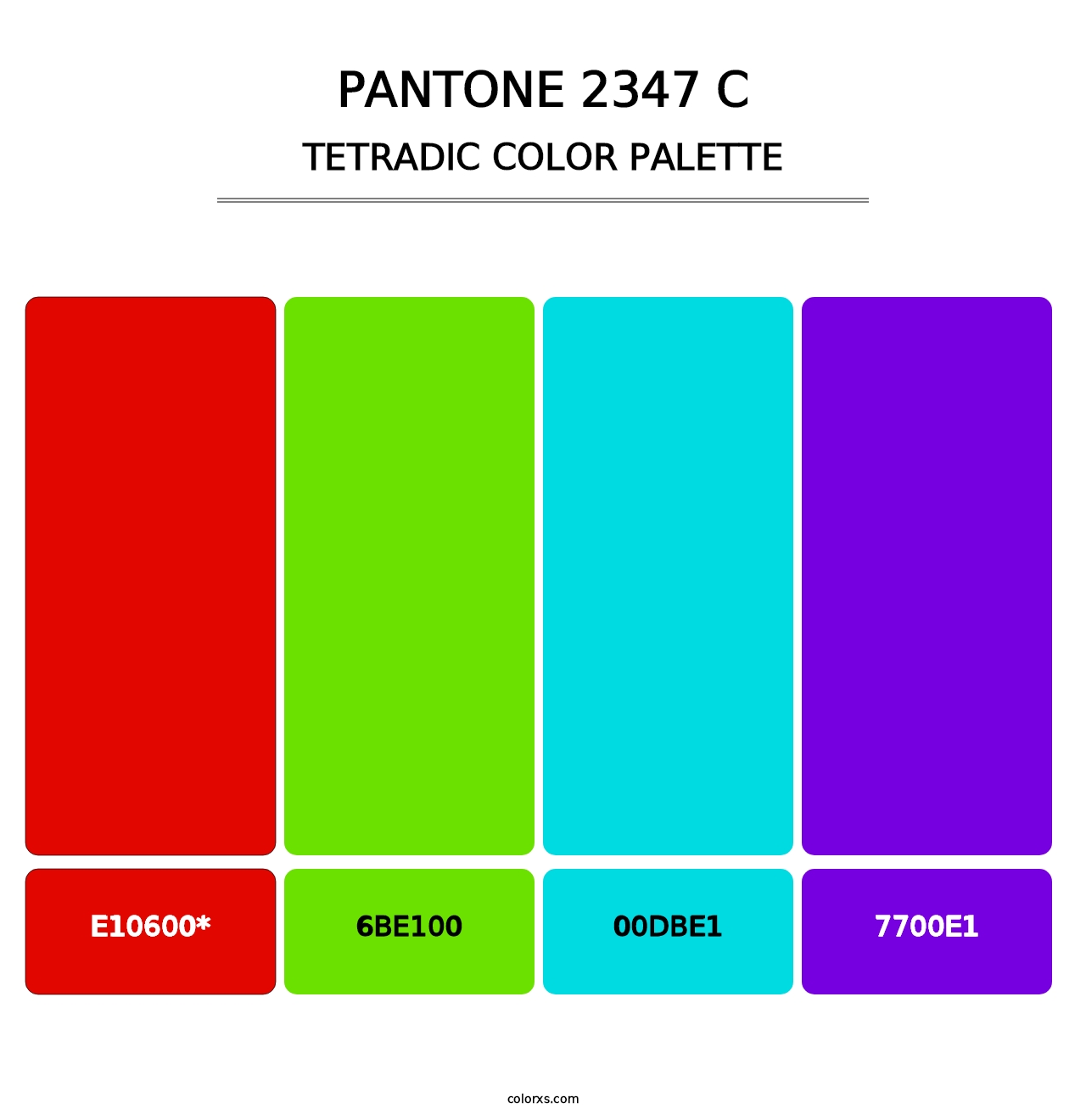 PANTONE 2347 C - Tetradic Color Palette