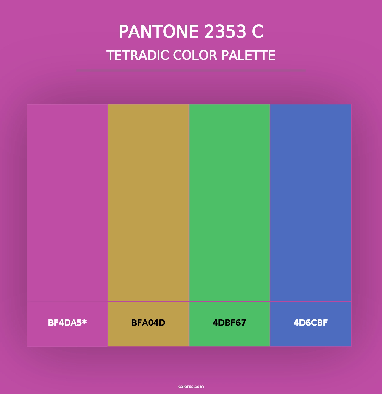 PANTONE 2353 C - Tetradic Color Palette