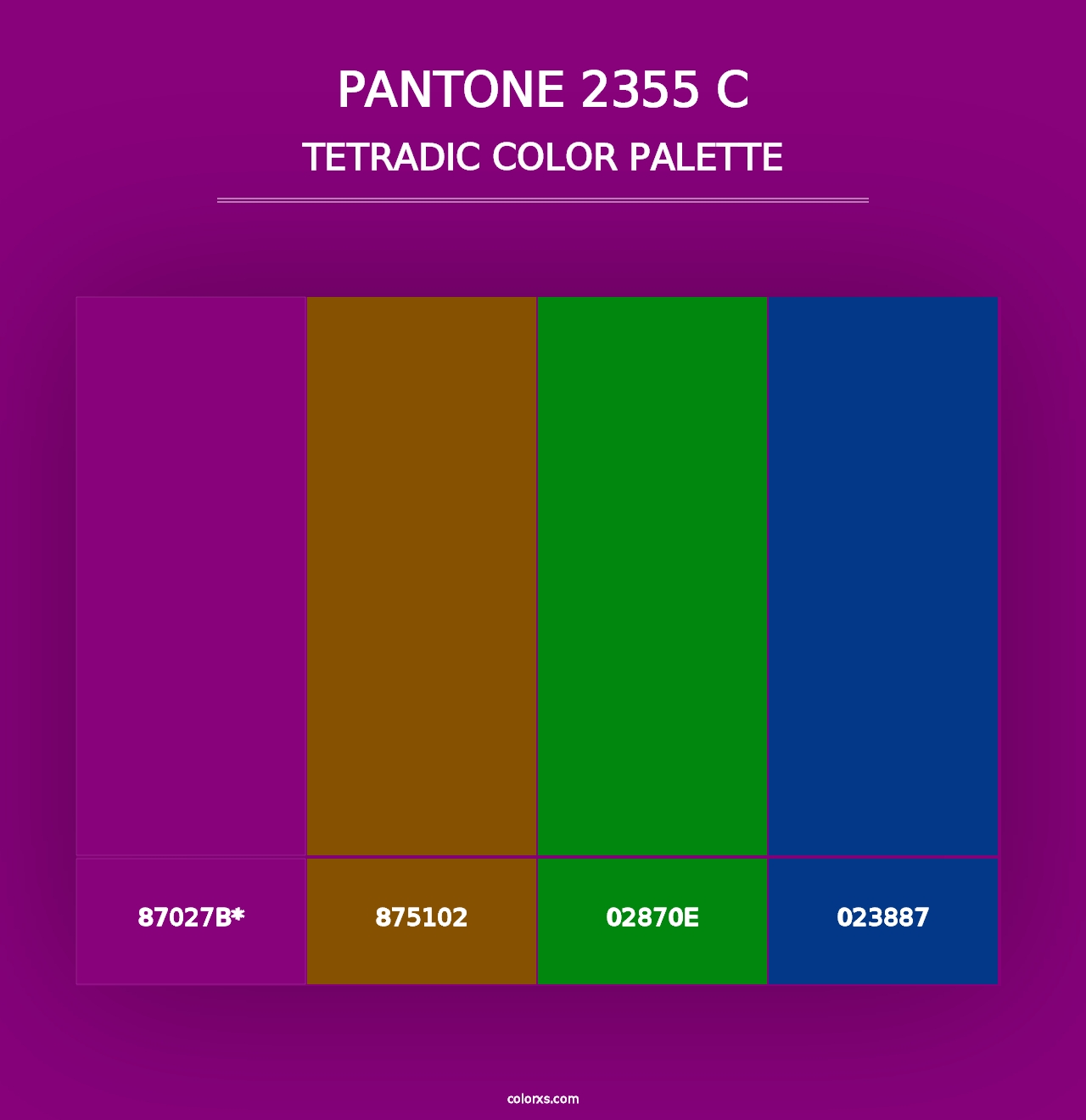 PANTONE 2355 C - Tetradic Color Palette