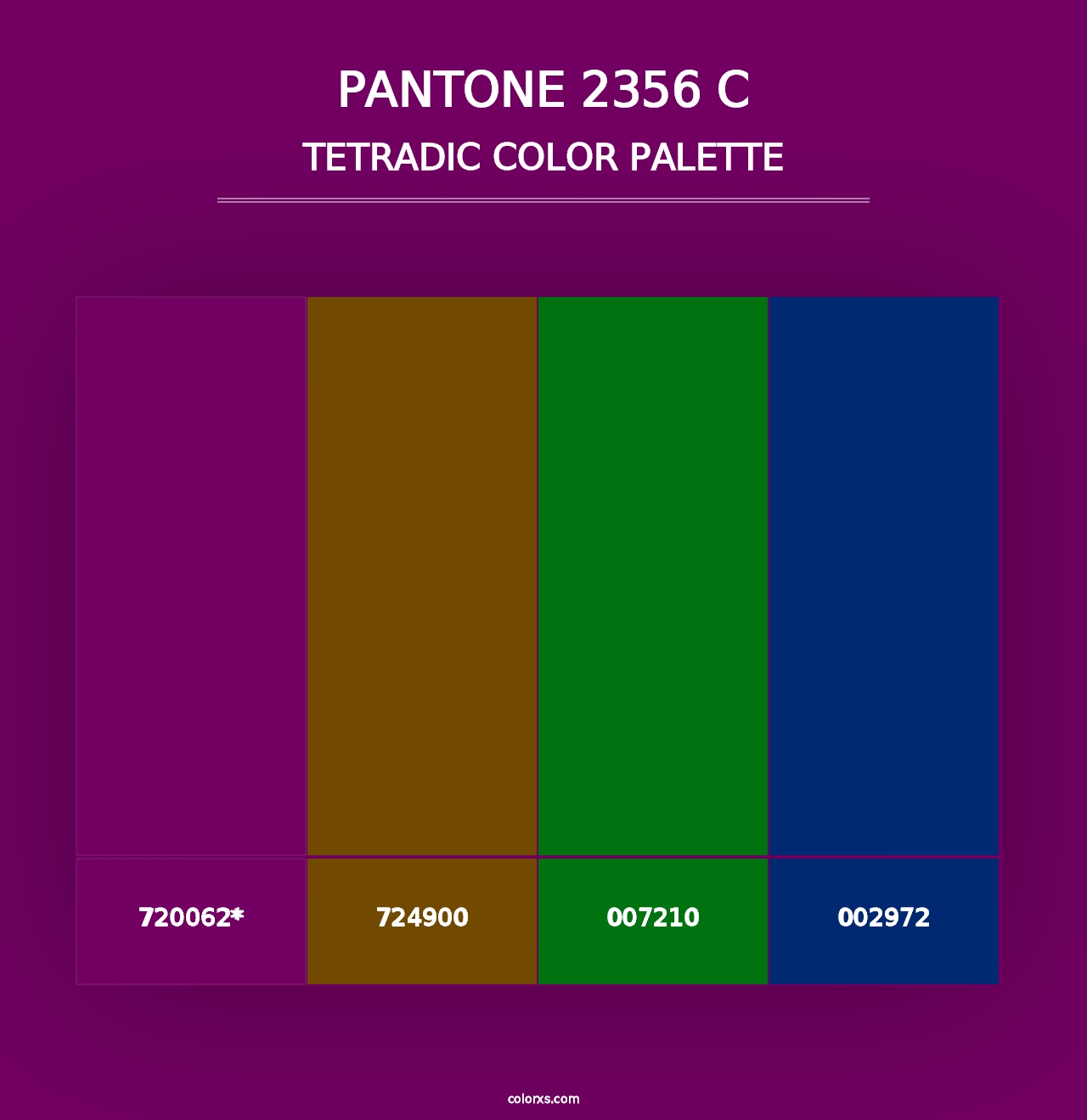 PANTONE 2356 C - Tetradic Color Palette