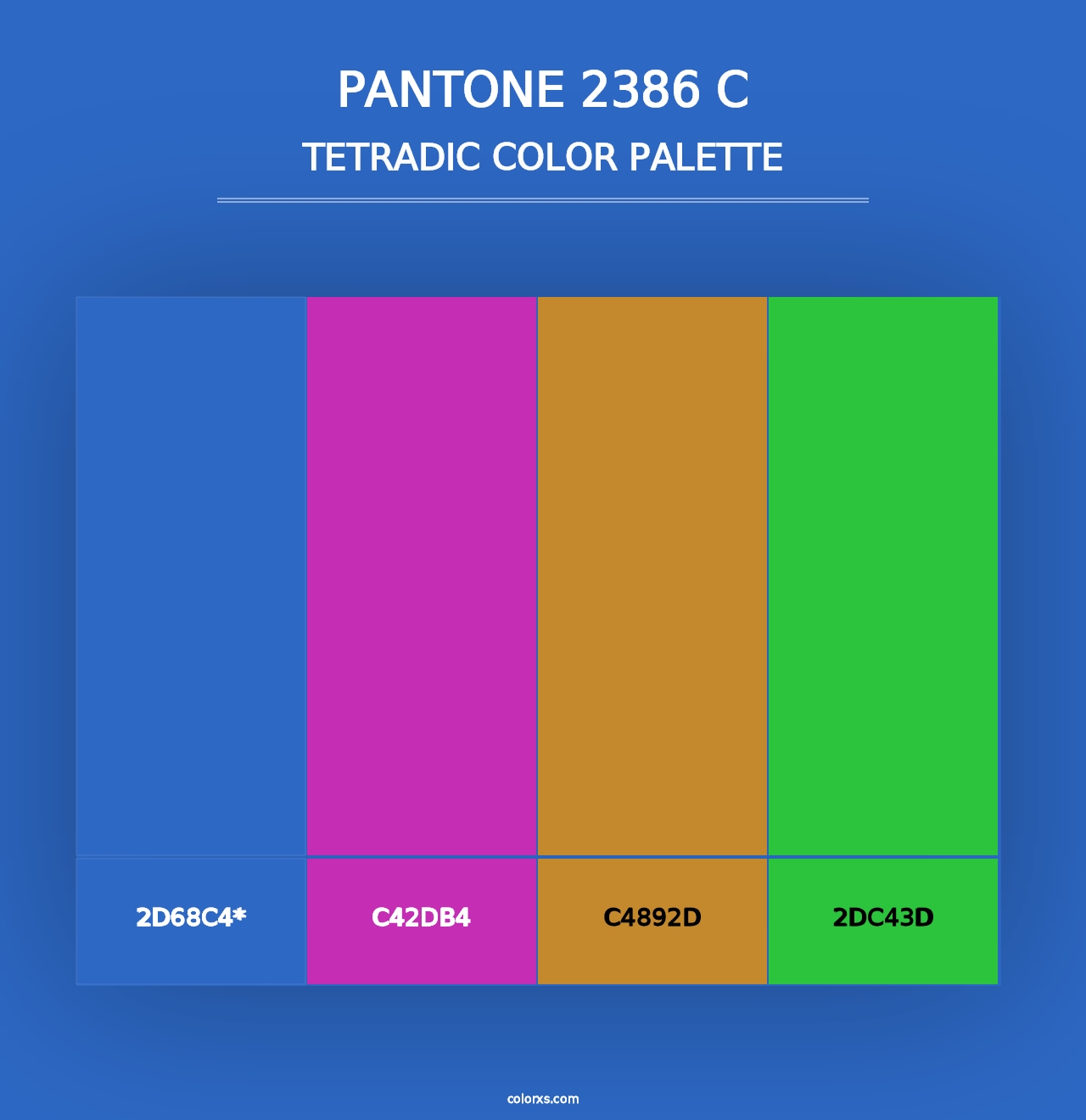 PANTONE 2386 C - Tetradic Color Palette