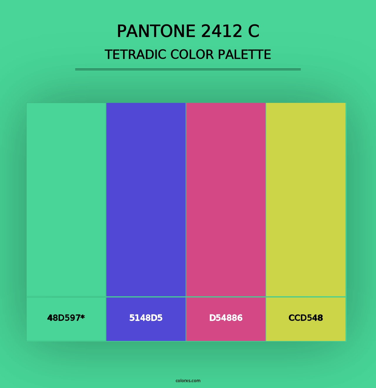 PANTONE 2412 C - Tetradic Color Palette