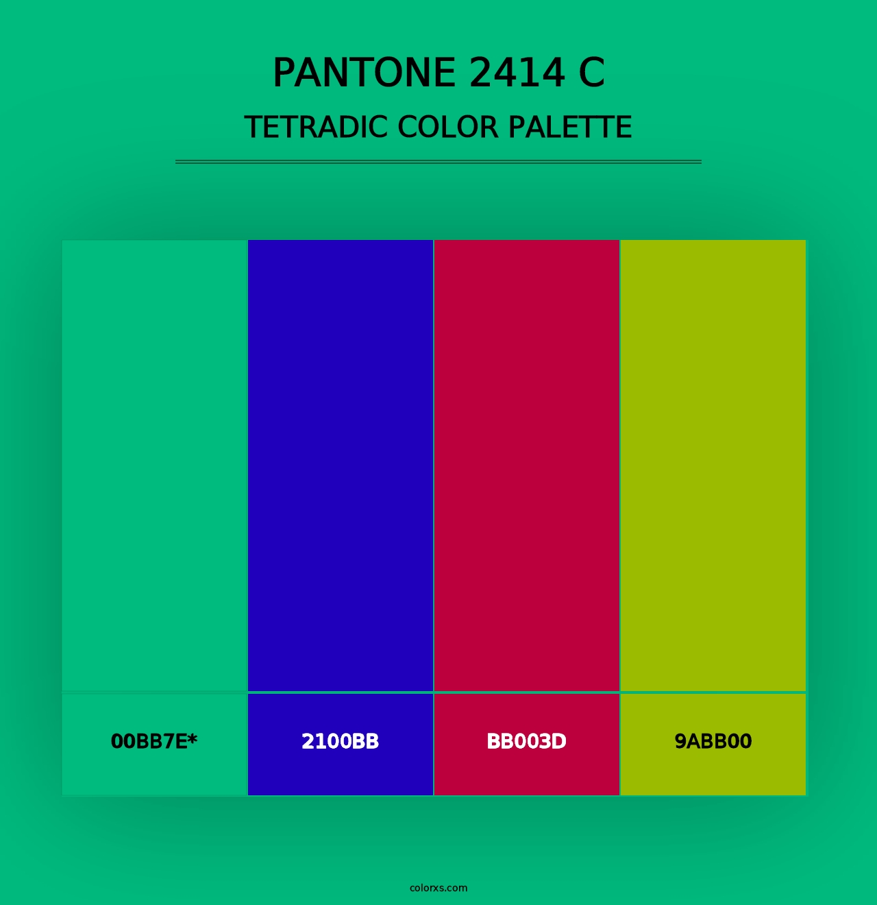 PANTONE 2414 C - Tetradic Color Palette