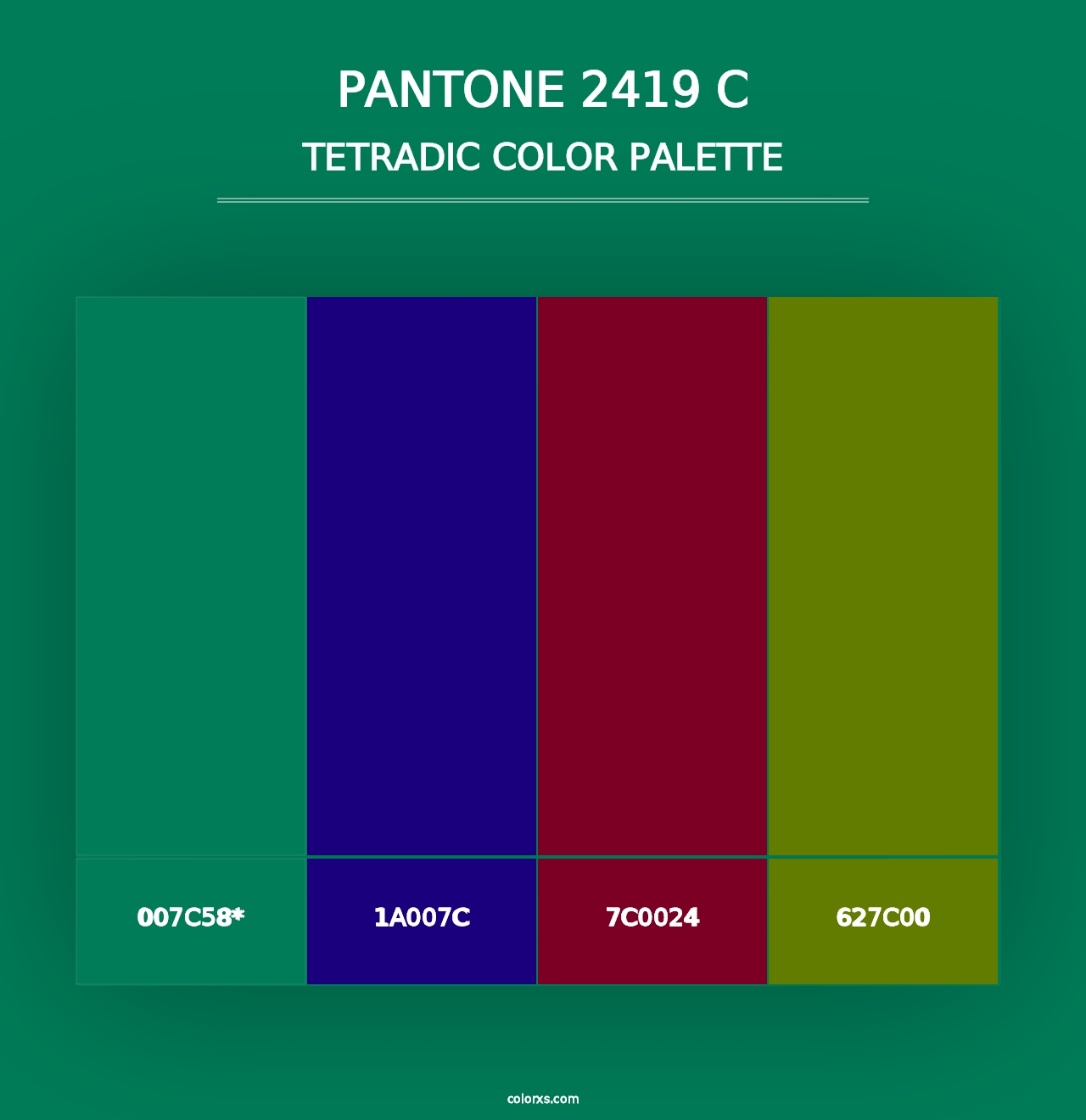 PANTONE 2419 C - Tetradic Color Palette