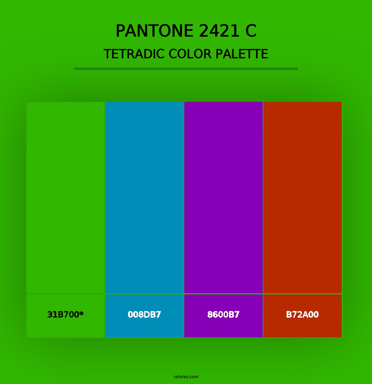 PANTONE 2421 C - Tetradic Color Palette