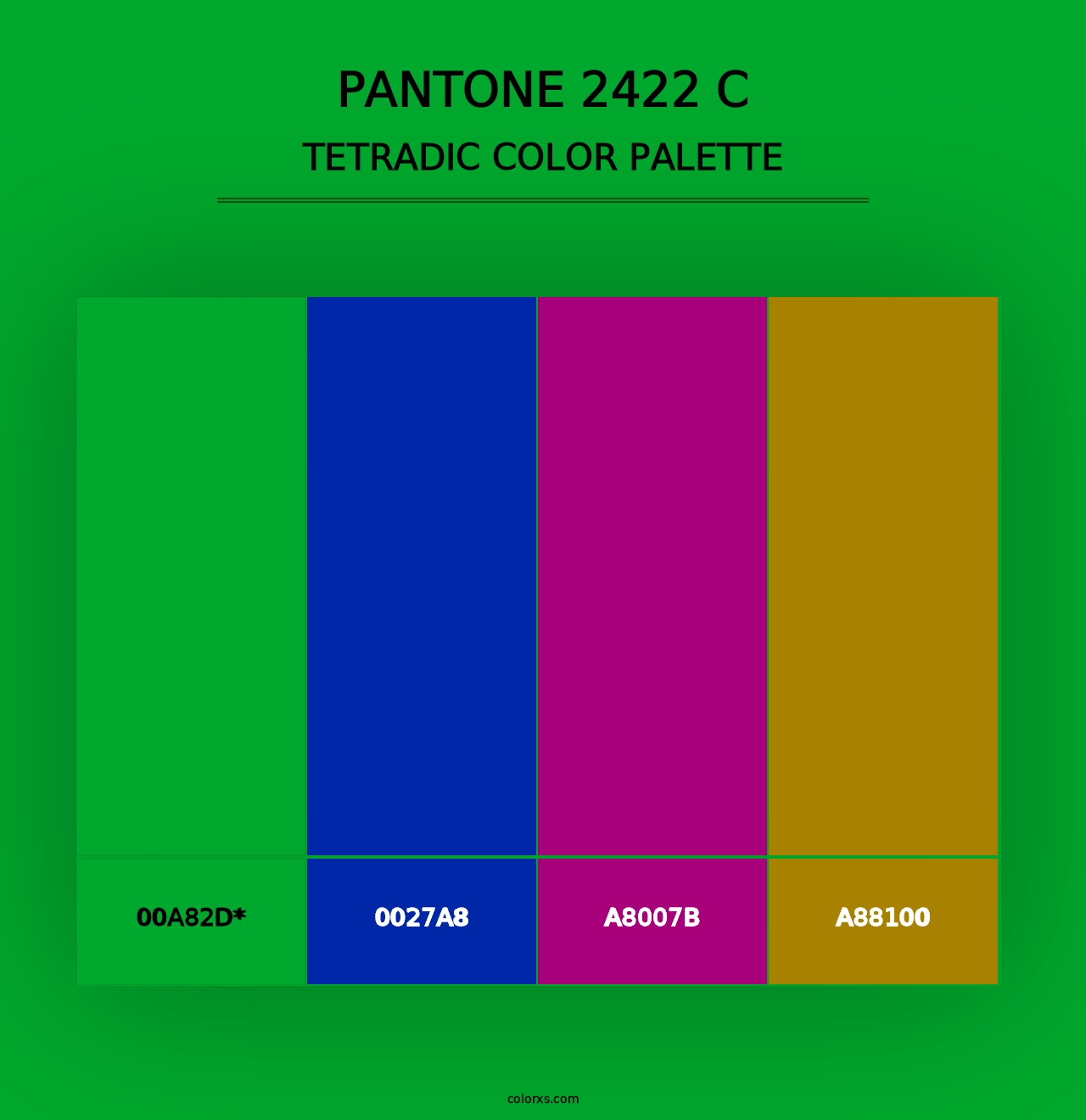 PANTONE 2422 C - Tetradic Color Palette