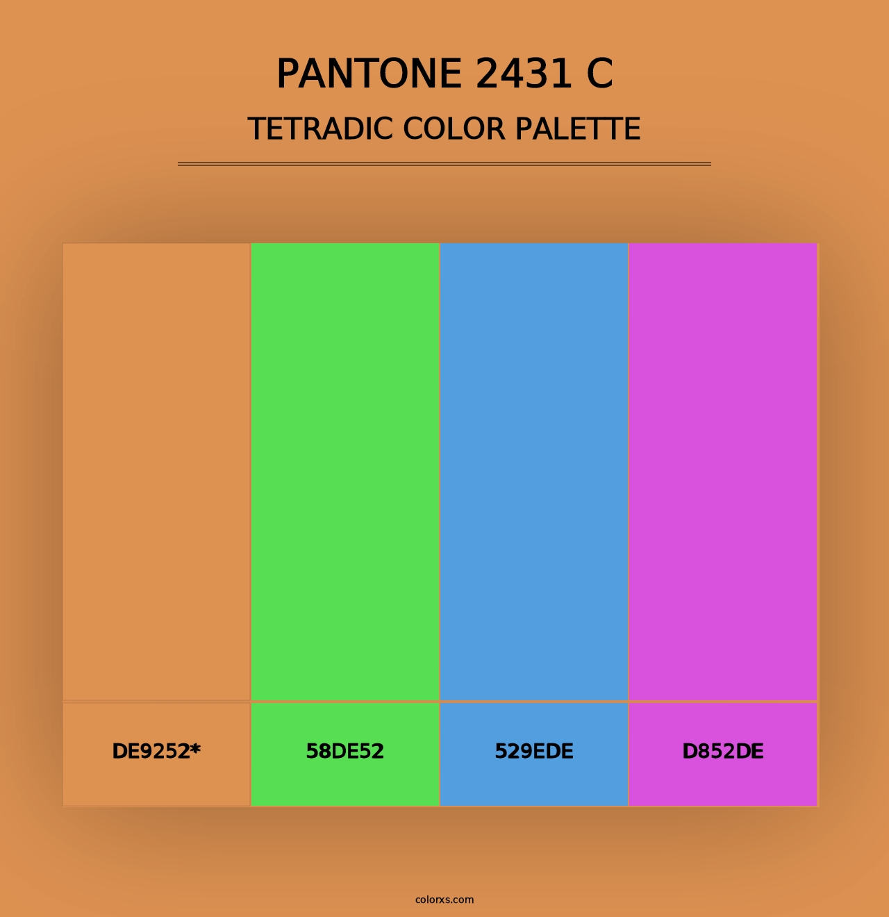 PANTONE 2431 C - Tetradic Color Palette