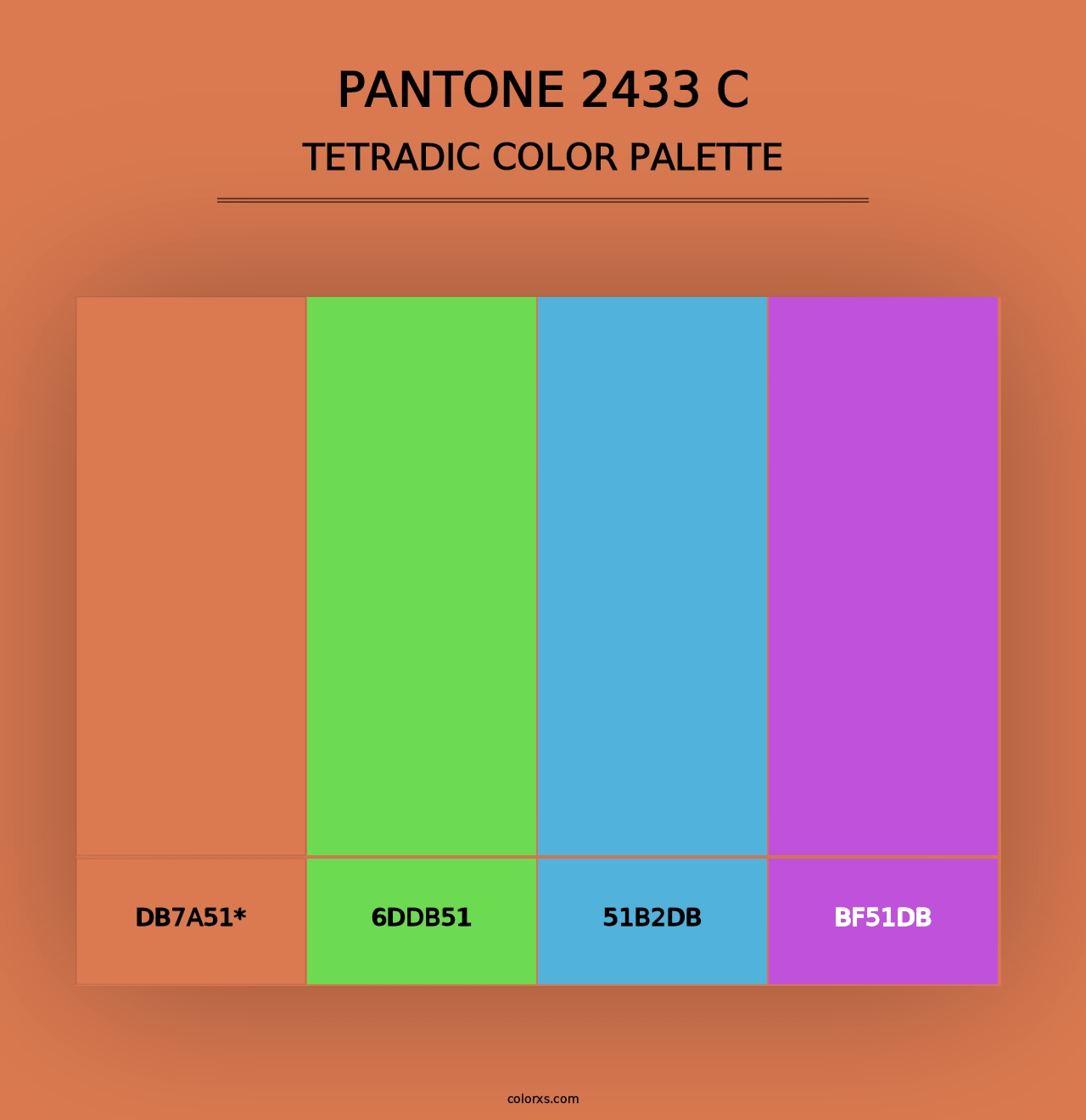 PANTONE 2433 C - Tetradic Color Palette