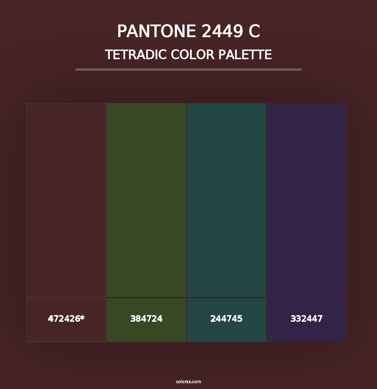 PANTONE 2449 C - Tetradic Color Palette