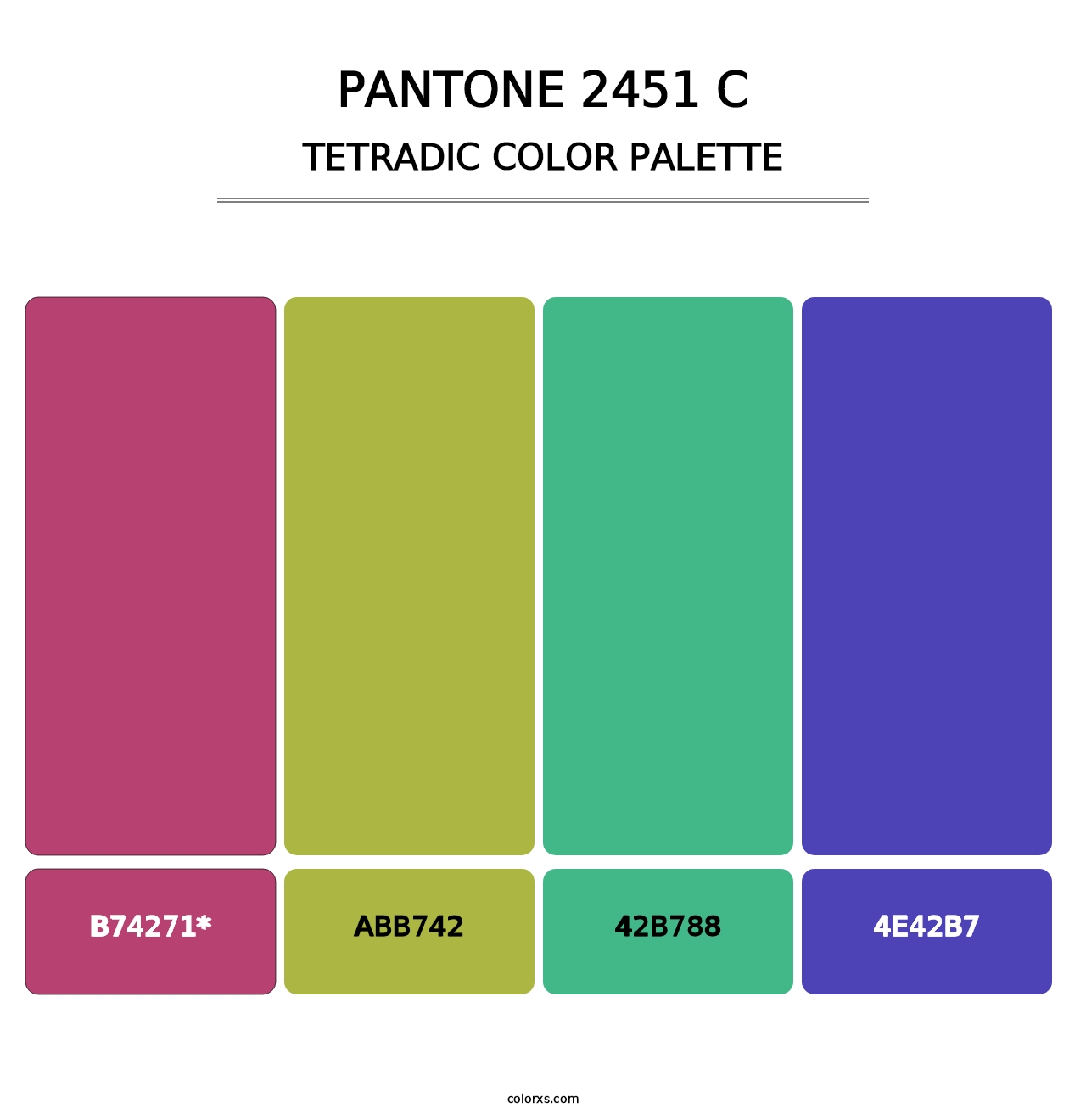 PANTONE 2451 C - Tetradic Color Palette